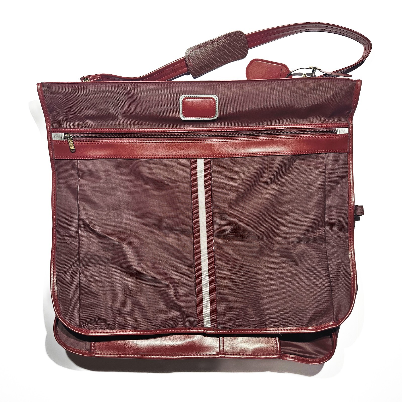 Vintage Amelia Earhart Maroon Red Overnight Travel Luggage Garment Bag Hanger