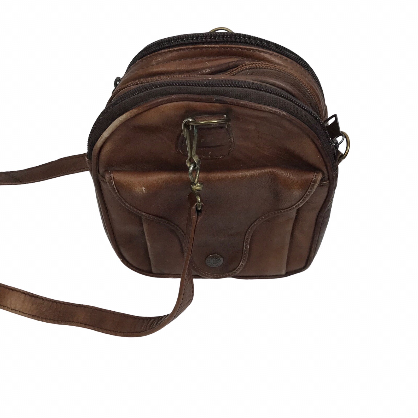 Vtg 60’s 70’s Leather YIDI American Craft Weekender Carry Travel Expandable Bag