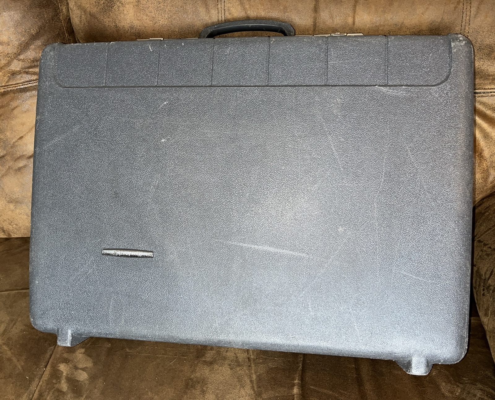 Starflite Molded Luggage 2- Suiter CHARCOAL vtg 1960s Mid Century Modern -No Key