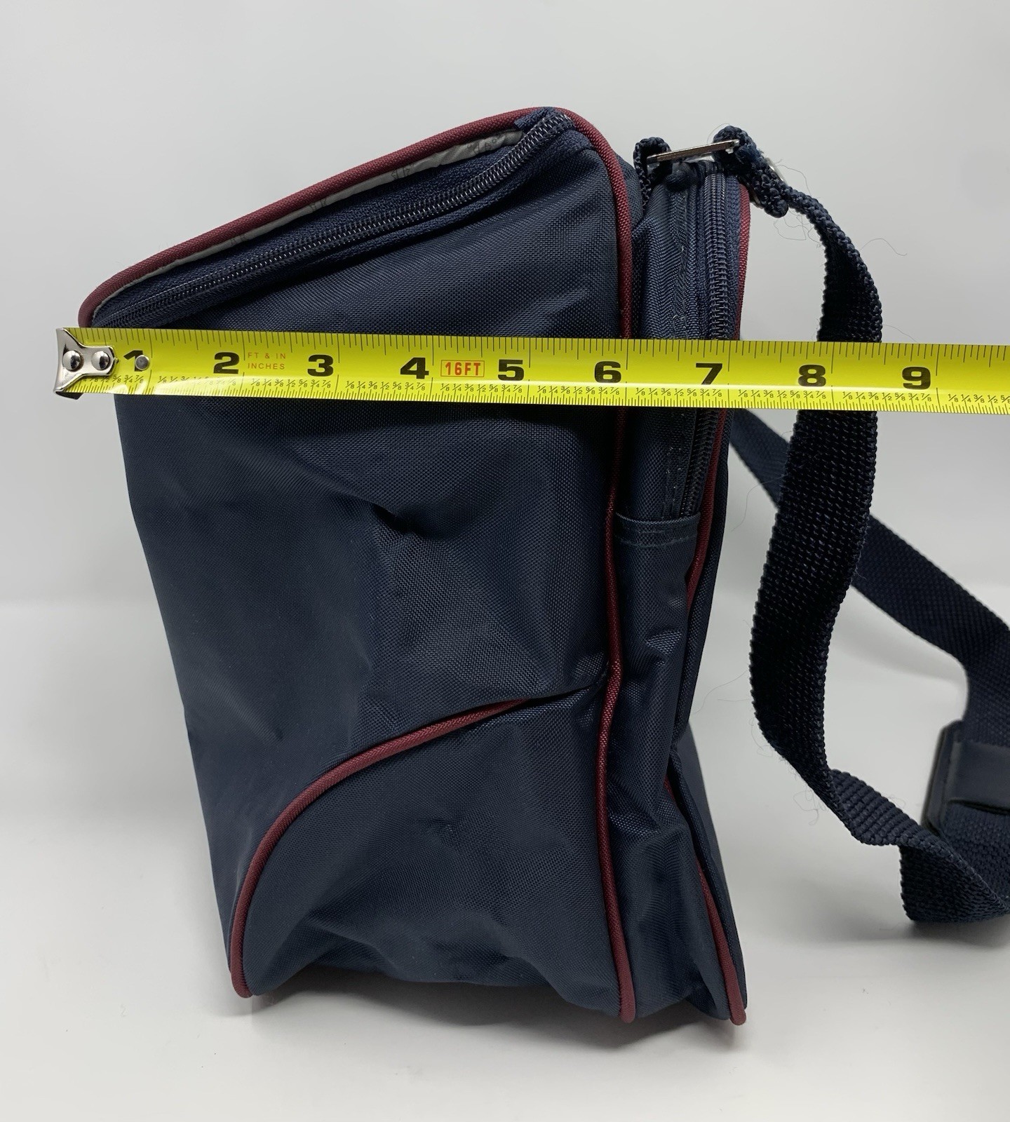 Vtg American Tourister Nylon Navy Blue Carry-On Messenger Shoulder Bag, Studio 2
