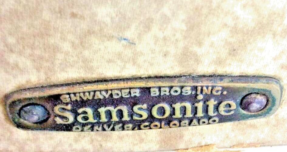 Vintage 1950 Samsonite Shwayder Brothers Marble Cream Suitcase Luggage 4521