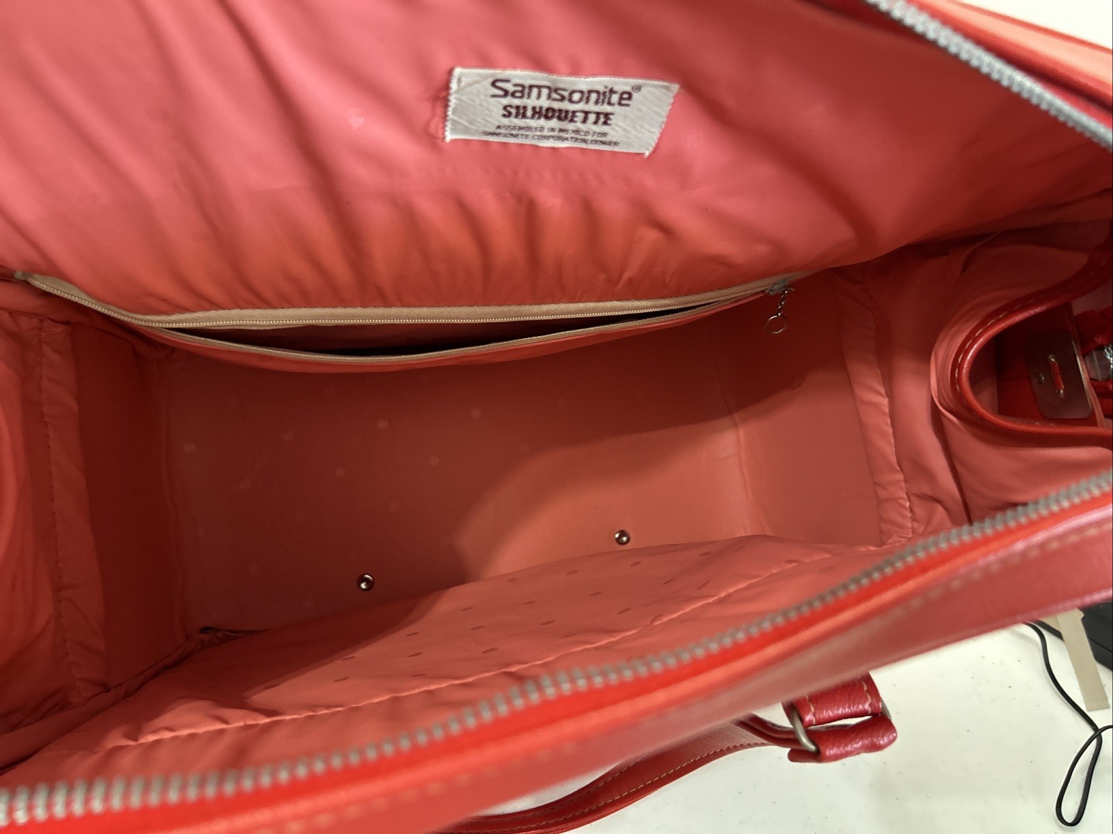 Vintage Samsonite Silhouette Salmon Red Carry On Weekender Tote Luggage Bag