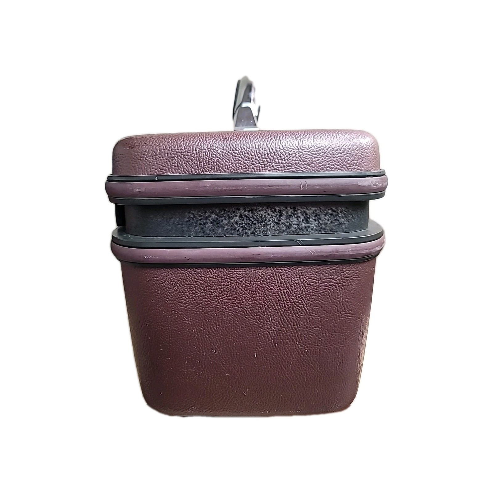 Vintage Samsonite Silhouette Traveler Carry On Makeup Case Brown Mauve