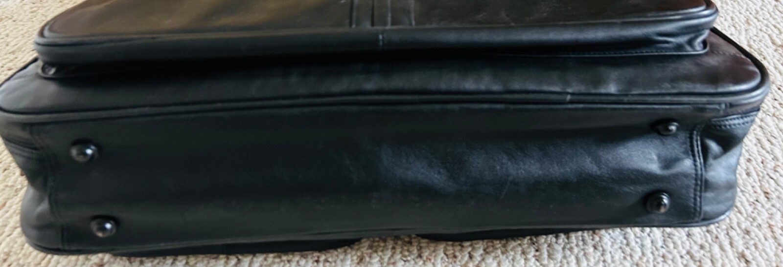 VTG CORALLITE FULL-GRAIN LEATHER ITALY HANDMADE GARMENT BAG LUXURY TRAVEL CASE