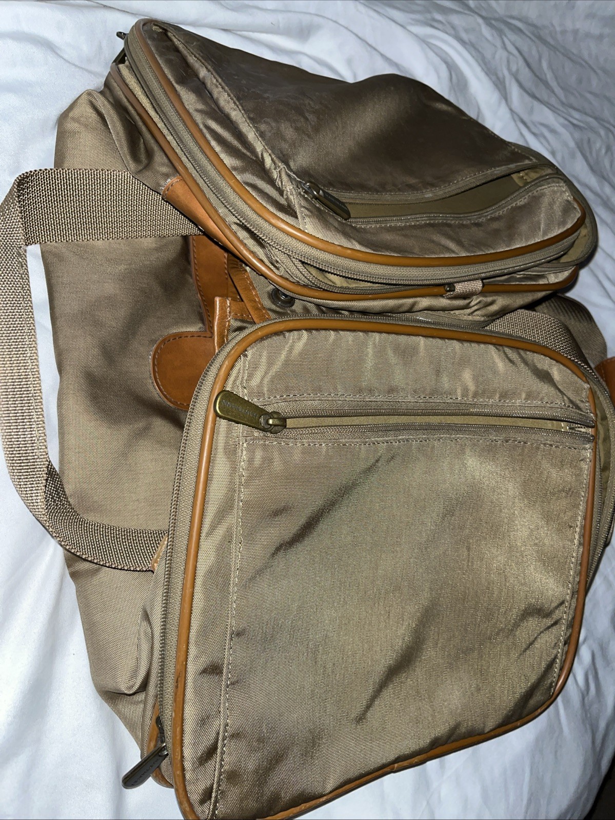 Vintage Hartmann Packcloth Club Bag- Khaki-Conveniently Lightweight 20” Duffle
