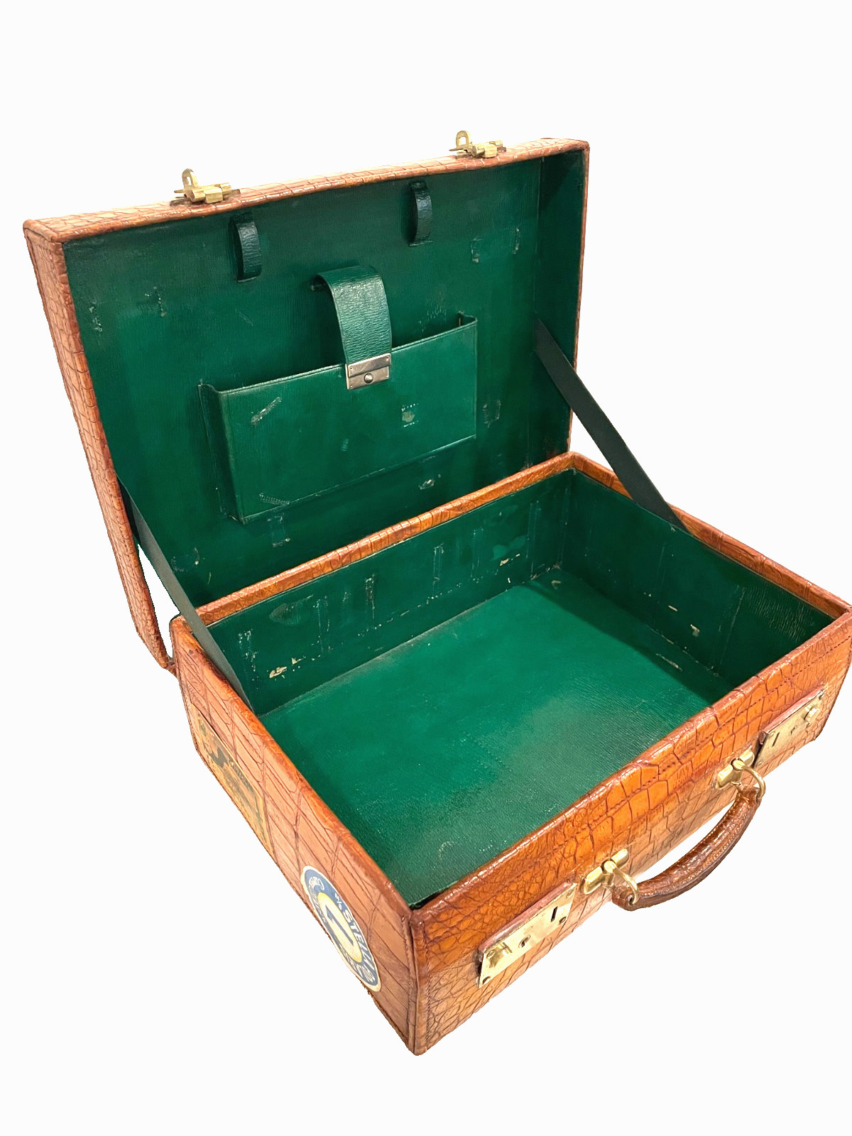 Rare Antique/Vintage Crocodile travel luggage by John Pound & Co, London