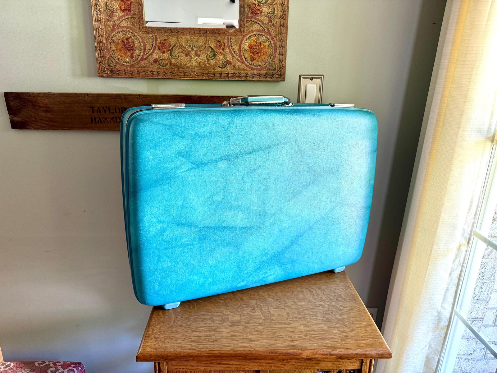 Vtg American Tourister Turquoise Marbled Luggage | American Tourister Suitcase