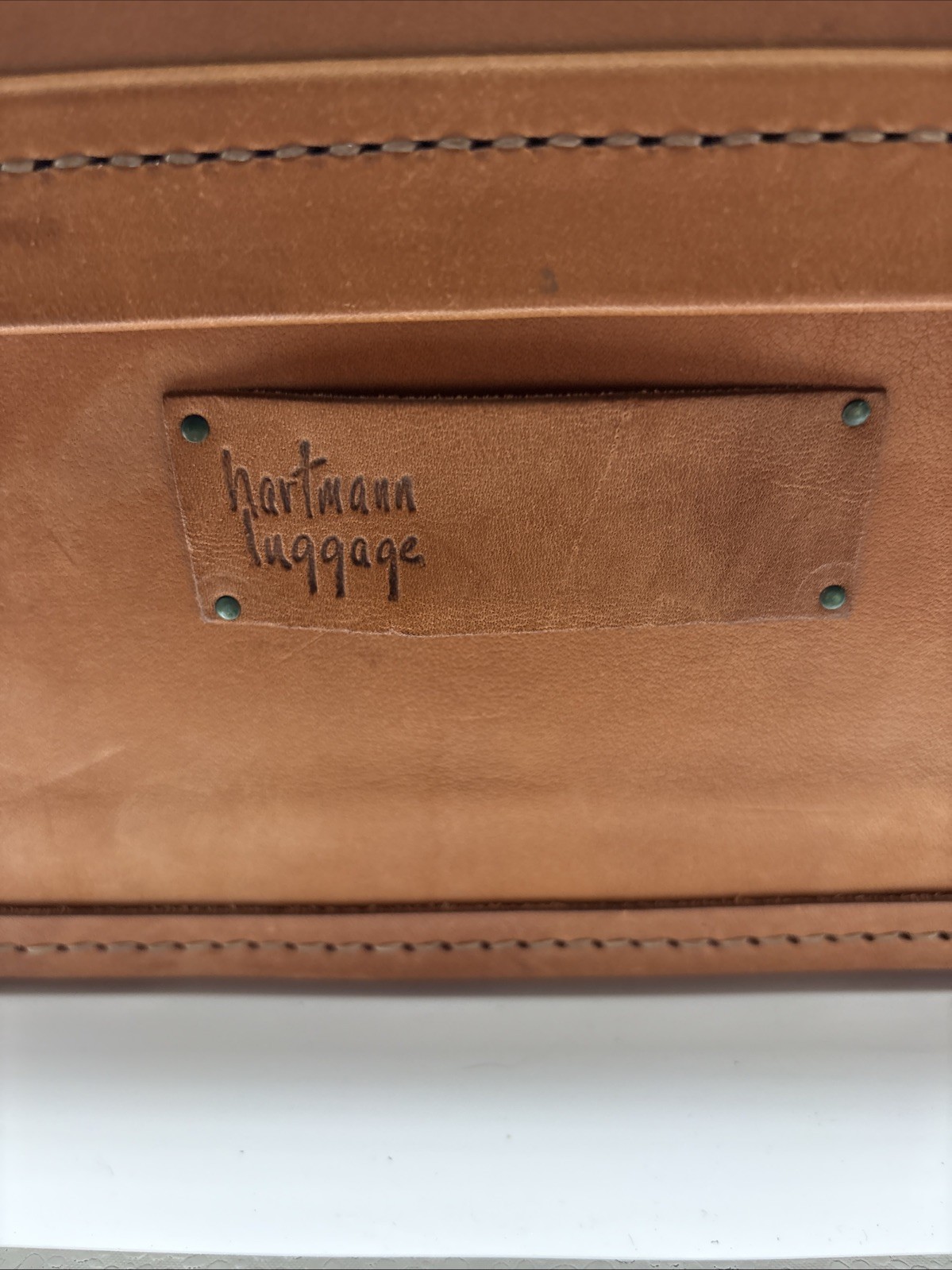 Vtg Hartmann Luggage 747 Belted Brown Leather Lined 18x11x7 Original Tags