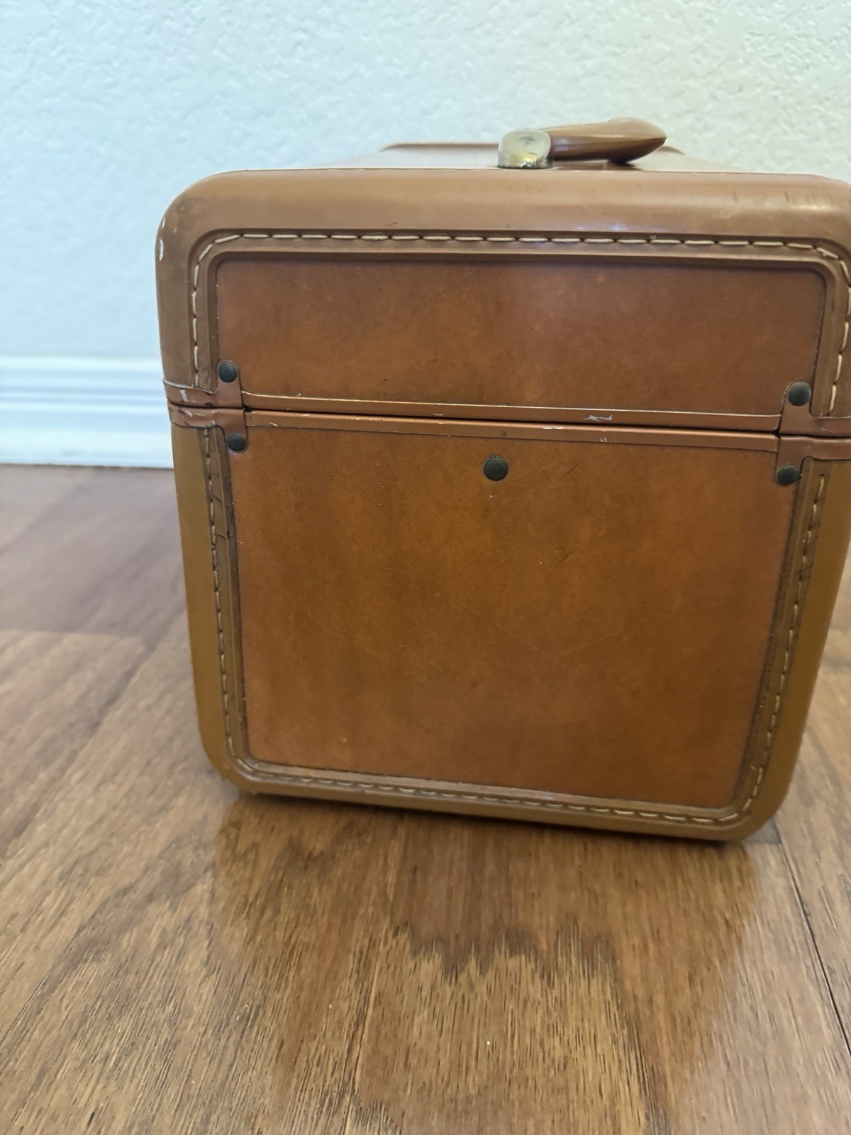 Vtg Samsonite TRAIN CASE Shwayder Bros. Style 4612 Brown Hard Case w/ Mirror