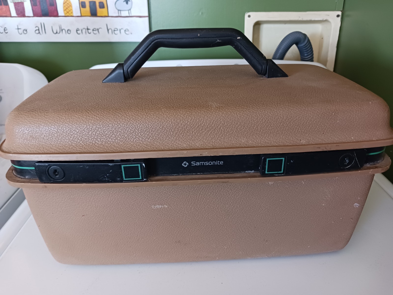 Vintage Brown Samsonite Concord Train Case With Key & Tray