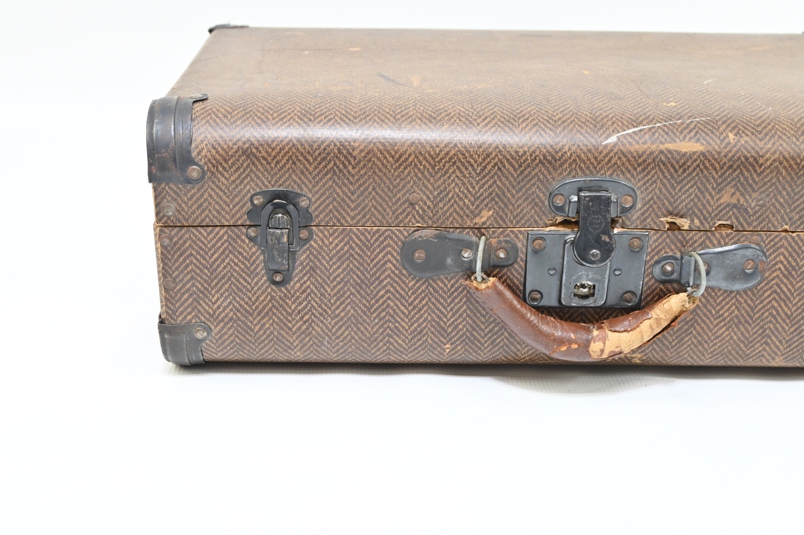 Antique/Vintage Valise Suitcase Luggage Brown Travel Trunk Eagle Lock