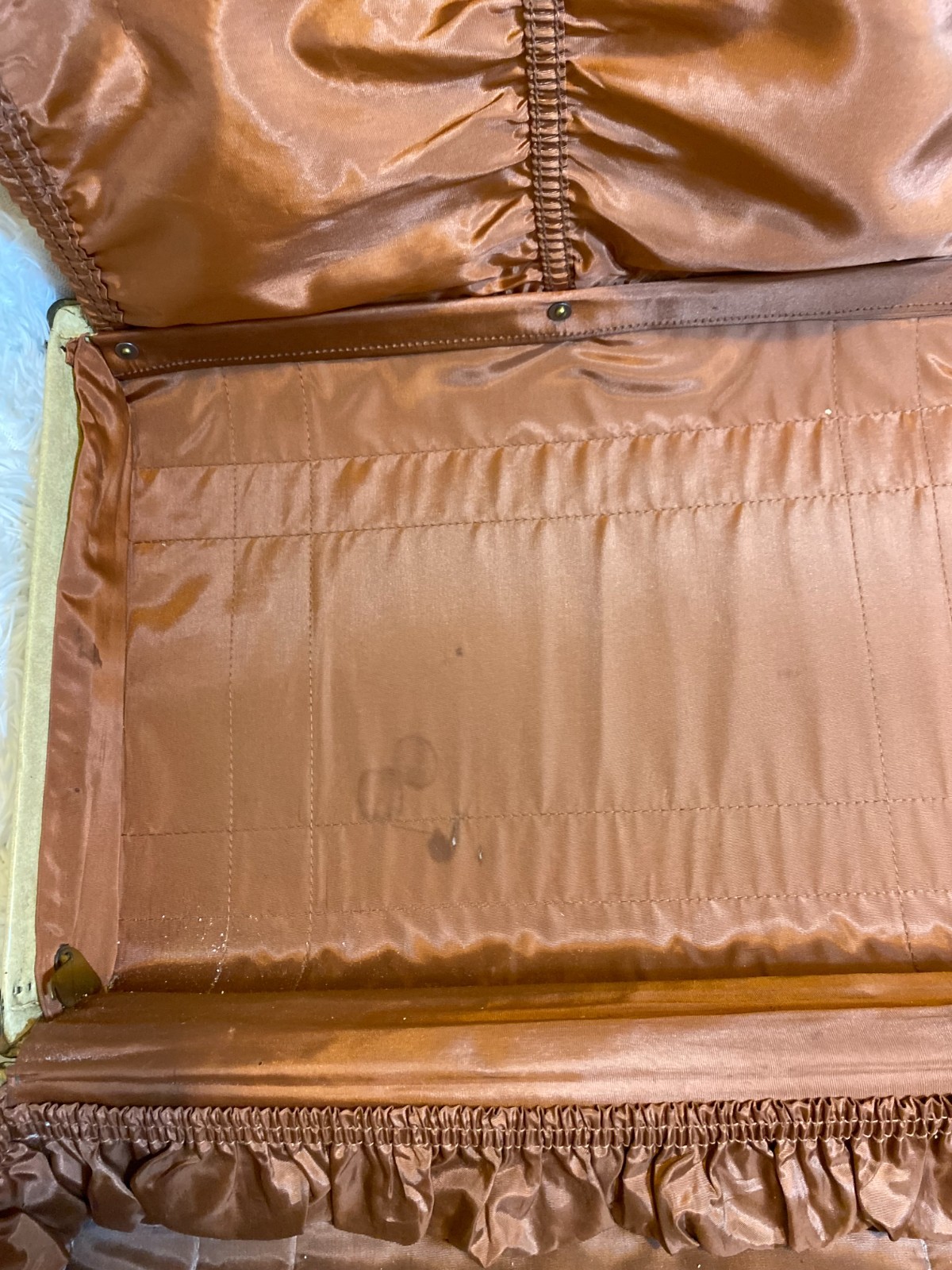 VINTAGE JC Penney Towncraft Tan Brown Hard Shell Suitcase 13″x18″ Travel Luggage