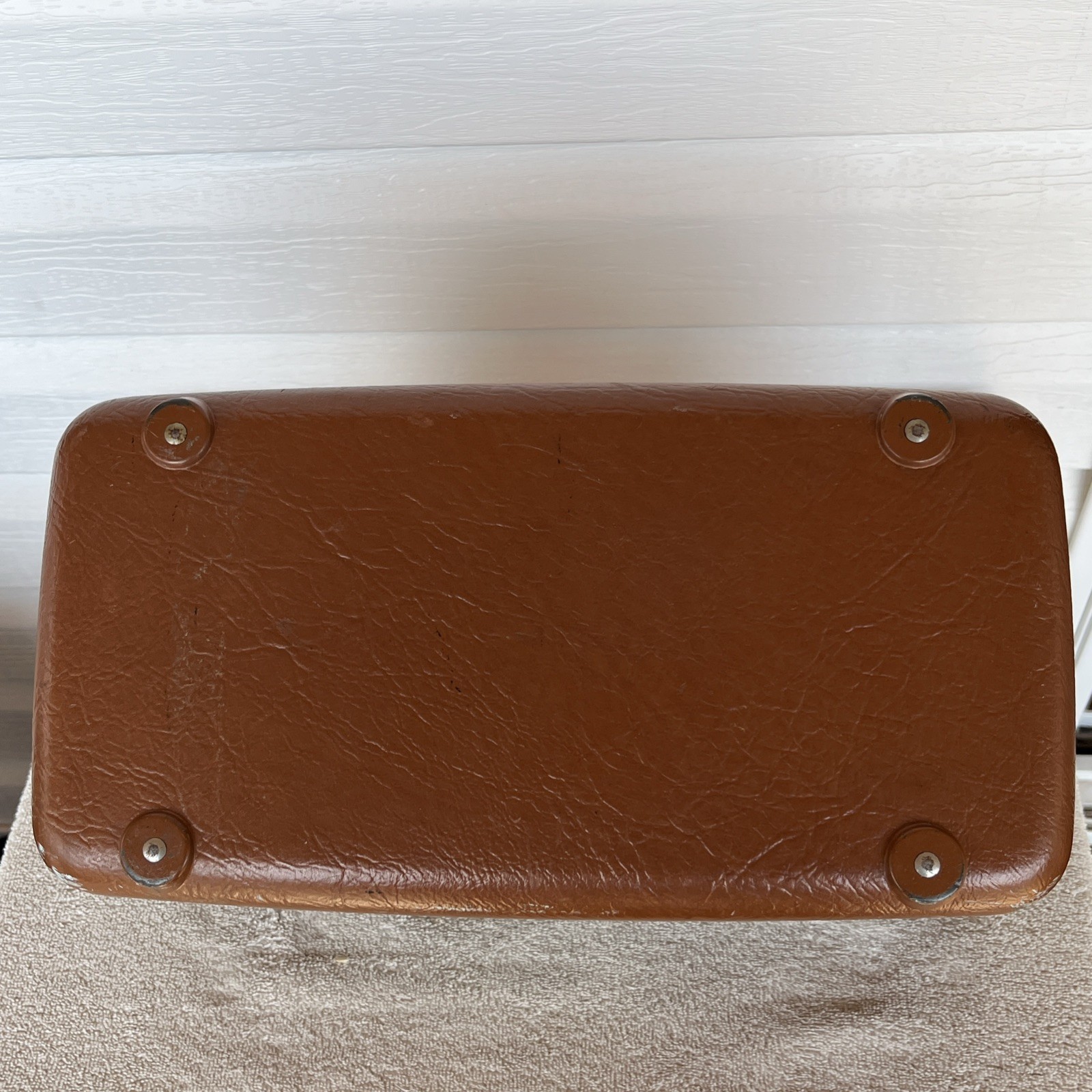 Samsonite Brown VTG Hard Shell Travel/Cosmetic Case W/ Adjust Mirror And Pouch