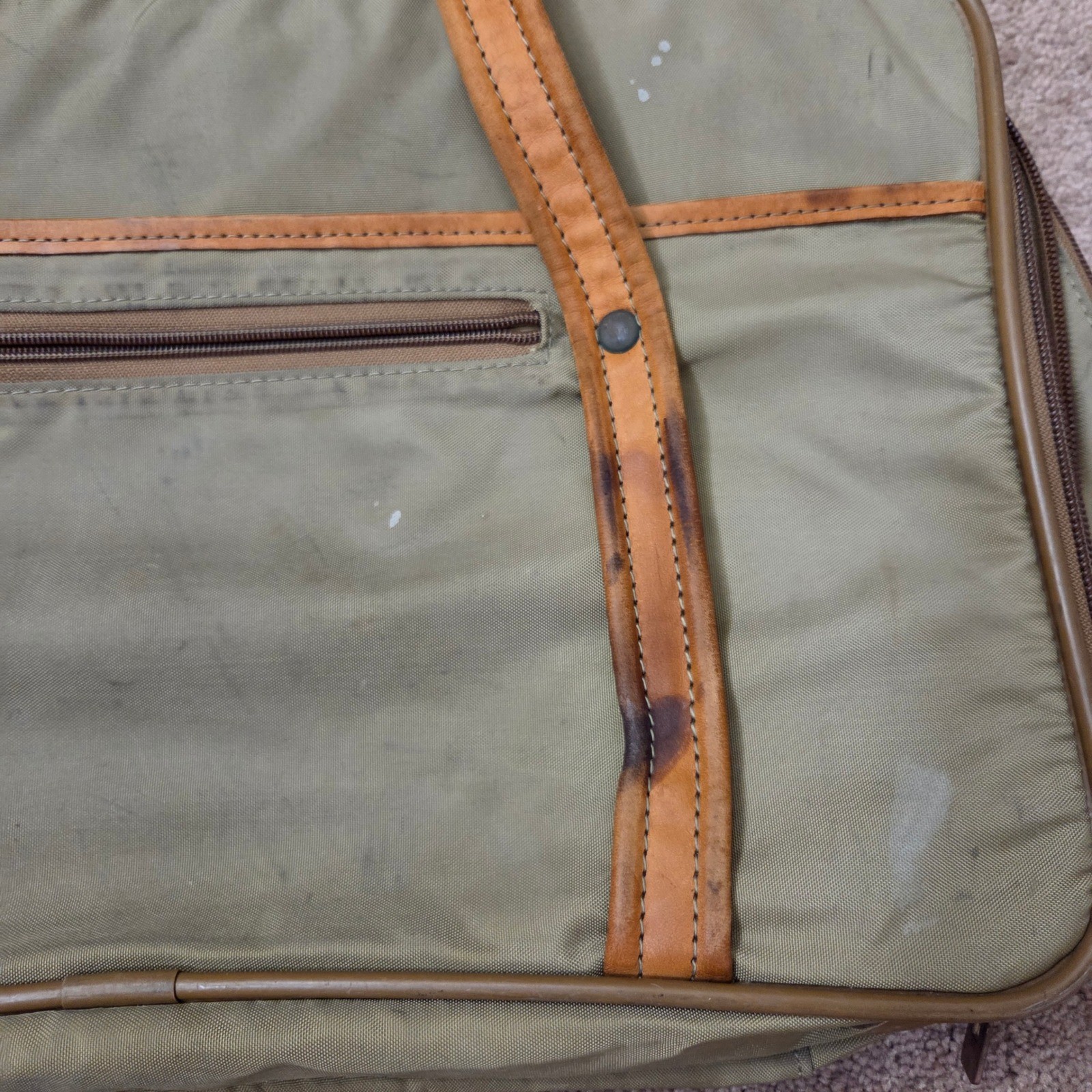 Vintage Hartmann Luggage Canvas Leather Weekender Travel Bag Carry On USA