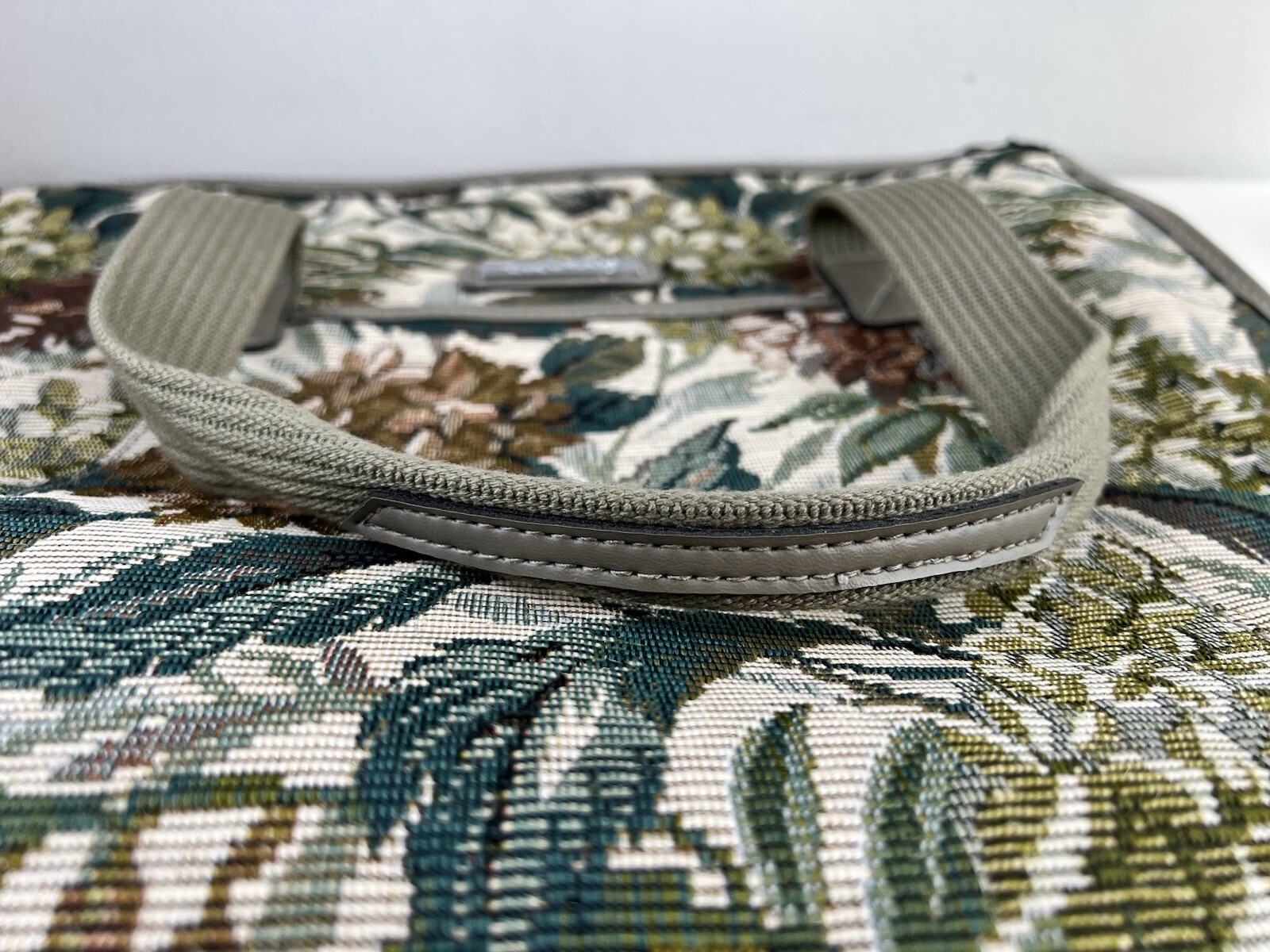 Diane von Furstenberg Vintage Gray Floral Tapestry Travel Bag Tote