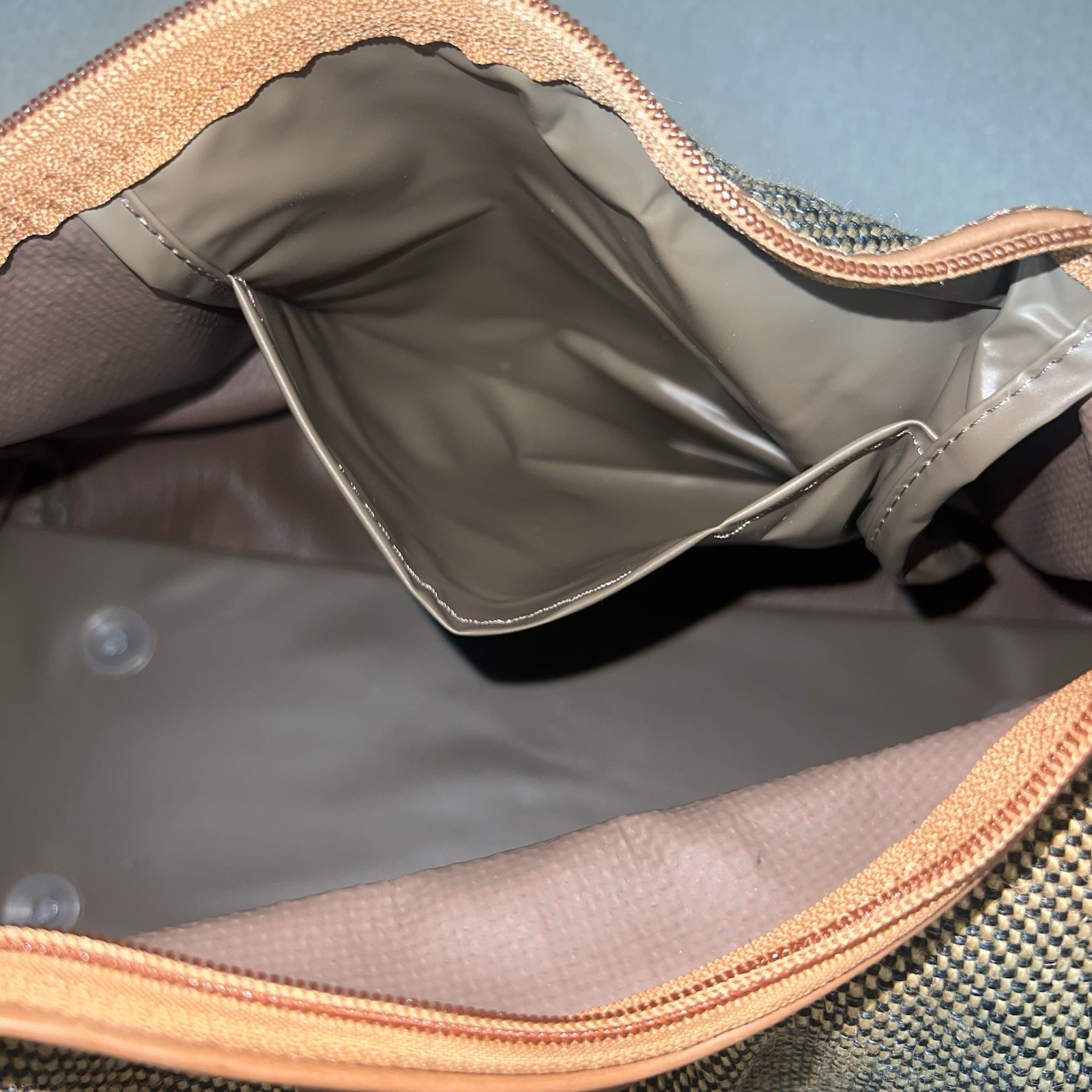Samsonite VTG Sm Tweed Jute Duffle Carry On Weekender Bag