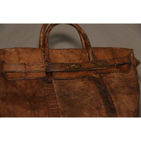 Vtg SIMA – PATICA Cuero Vala Leather Luggage Brass Hardware Made In Argentina
