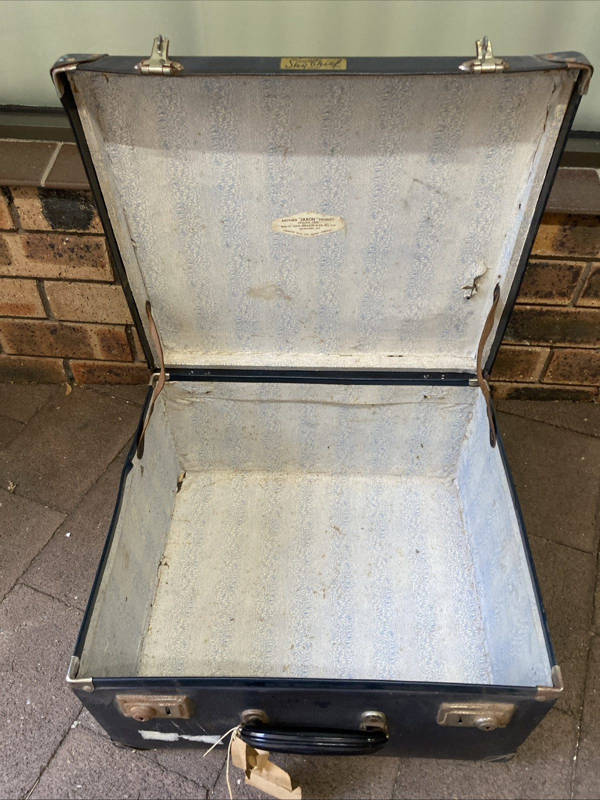 Vintage Black 1930’s JAXON Skychief Suitcase Hardshell 46x26x40cm