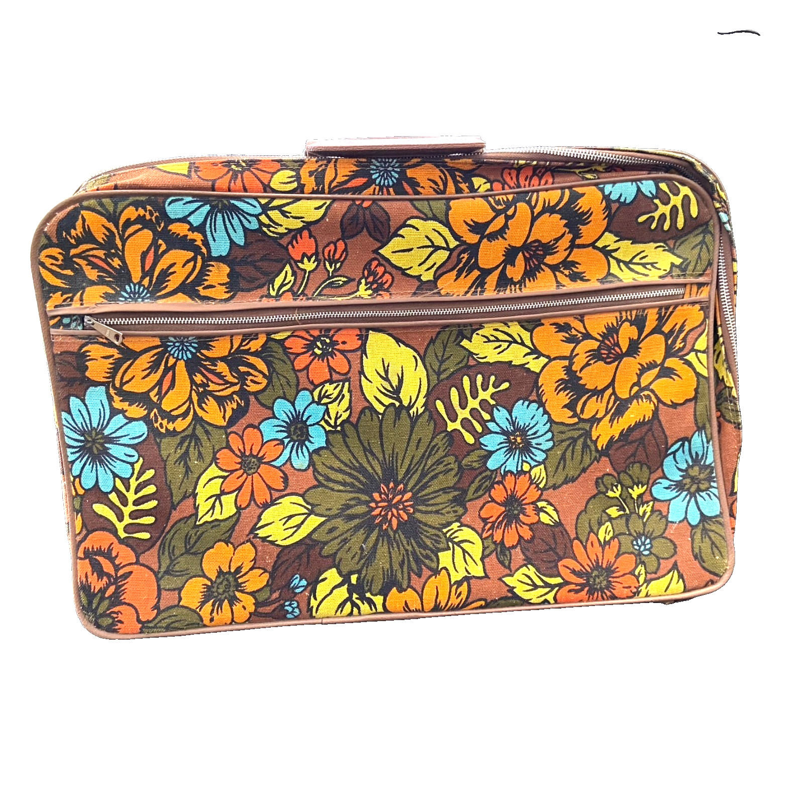 VTG 1960’s “Bantam Travelware” Multi Color MOD Floral Pattern Suitcase