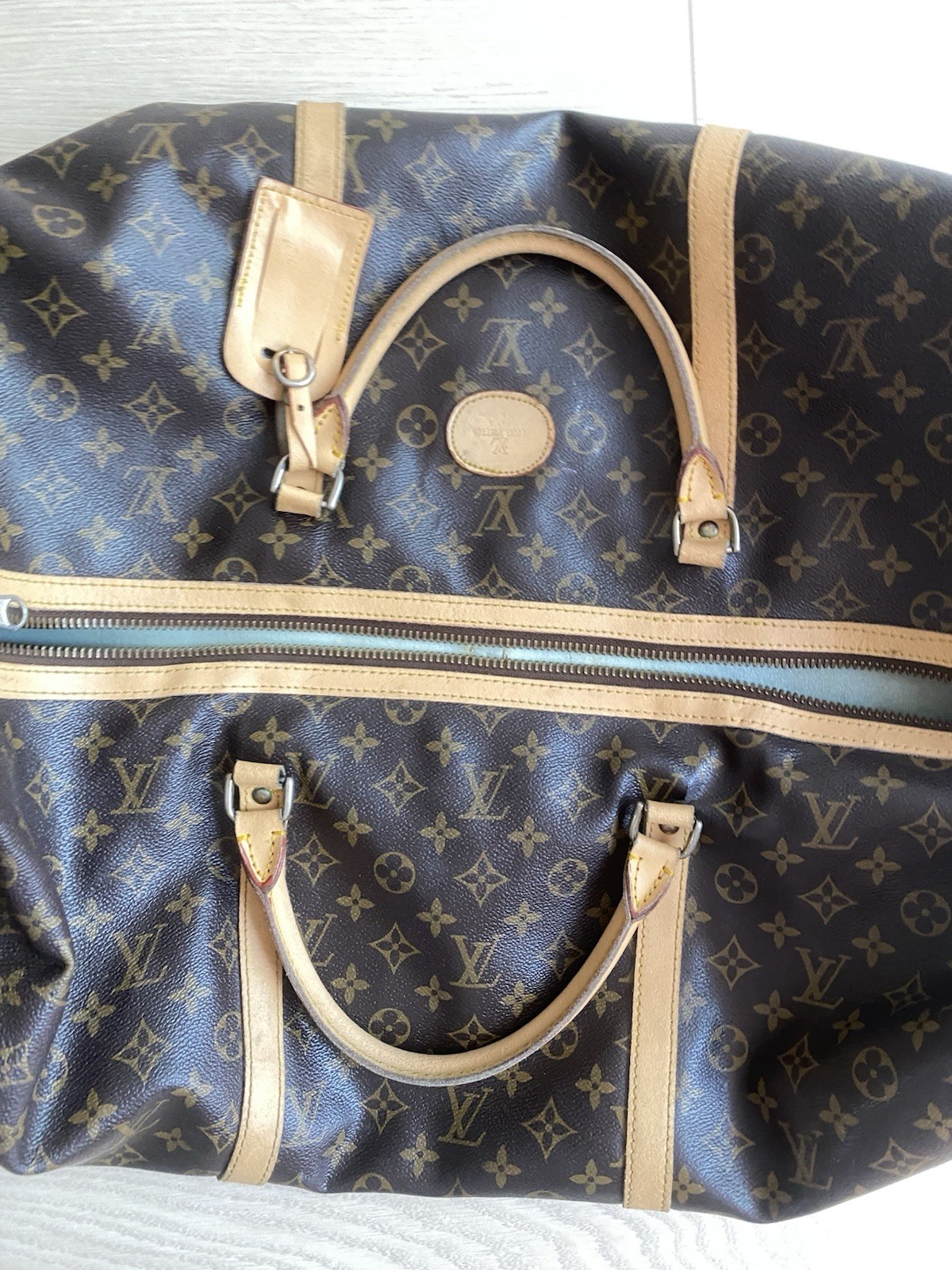 Vintage Louis Vuitton Monogram Tote Duffle Bag Brown/Tan Travel Bag Paris France
