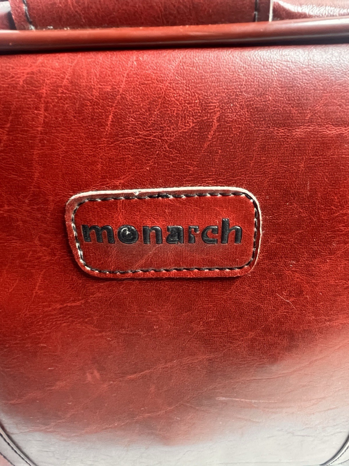 Vintage Burgundy Travel Suitcases Set of 2