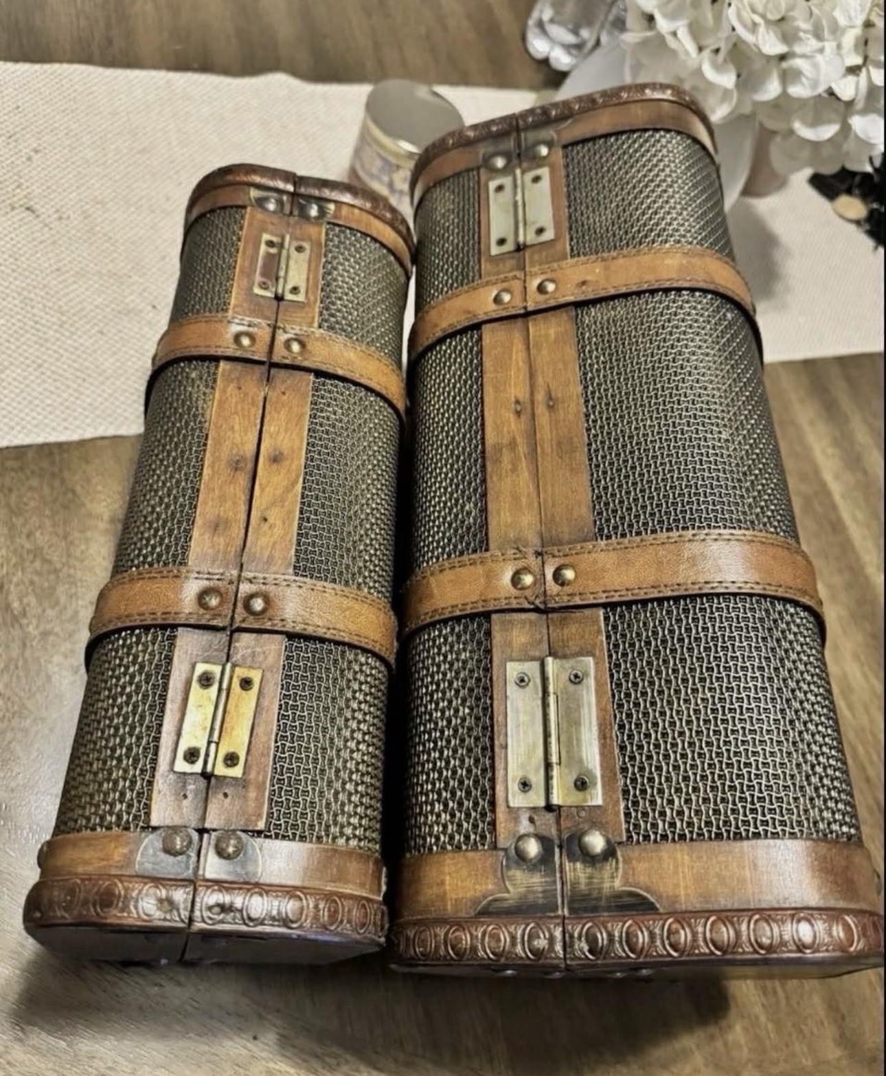 Vintage Wooden Box Portable Travel Suitcase Storage Boxs SET