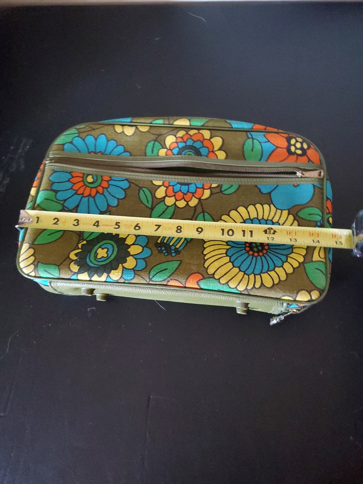 Vtg Bantam Mini Suitcase Overnight Carry-on Retro Floral Hippie Boho Has Key