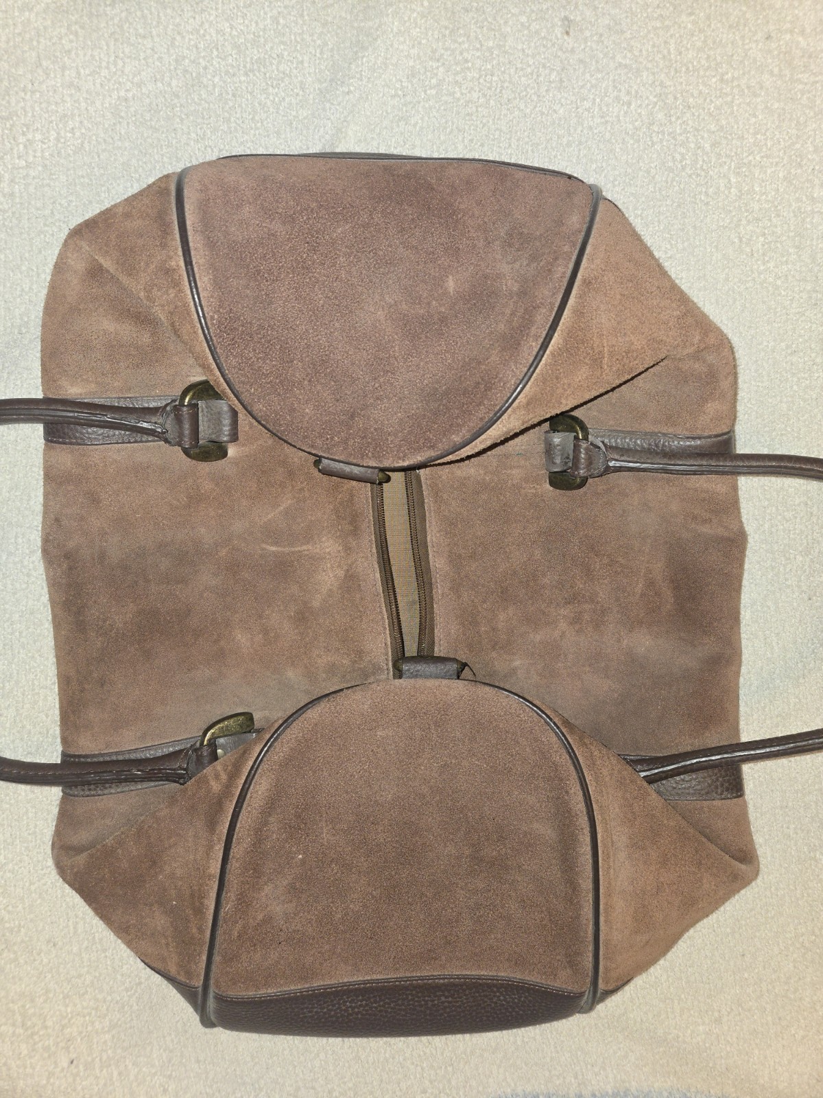 Vintage Marlboro 2003 Guts Grit Gear -Brown 100% Leather Duffle Missing Strap