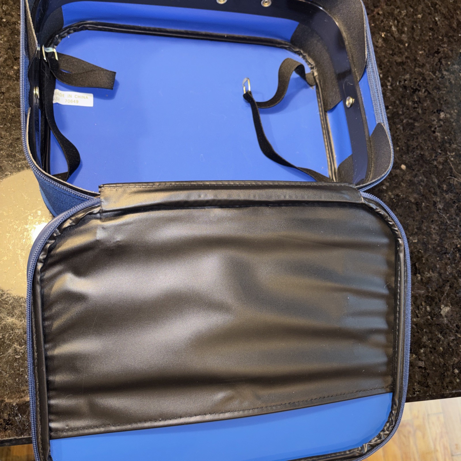 VTG Blue Going to Grandmas Kids Suitcase Mercury Luggage Animal Circus Train
