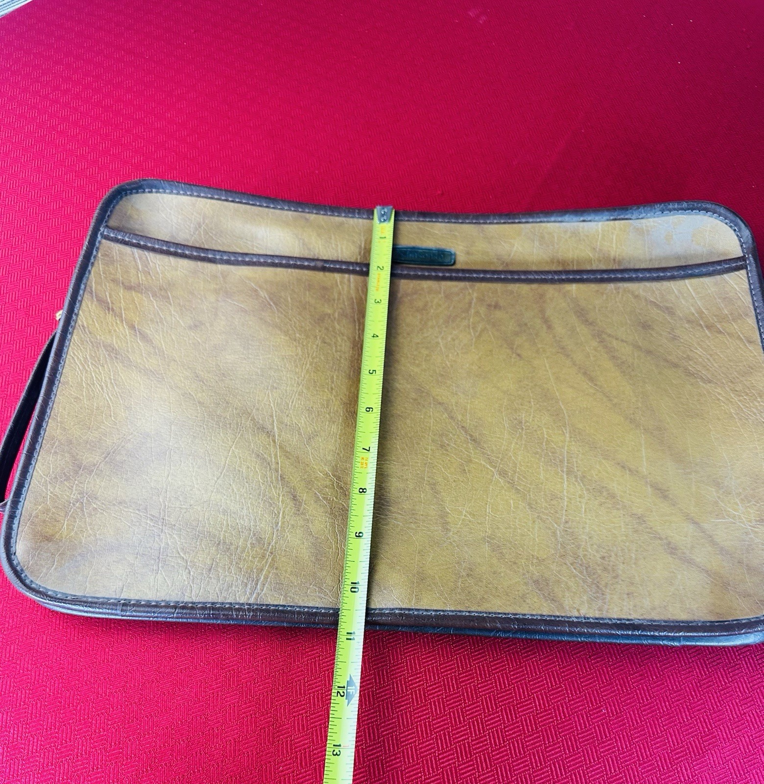 Vtg Samsonite Leather Vinyl Computer Bag 15.5×10.5 Robin Zip Portfolio USA 1970s
