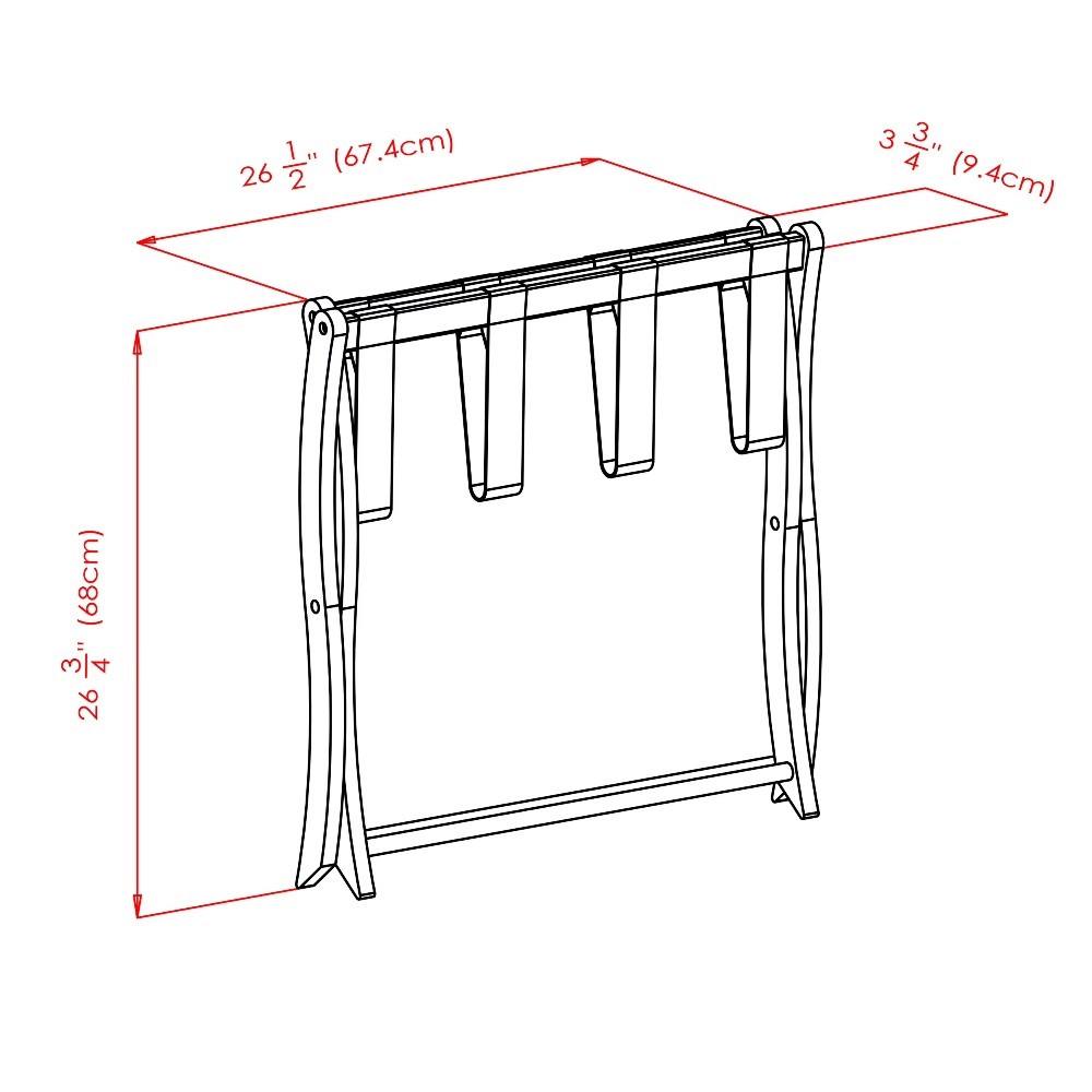 Winsome Scarlett Luggage Rack, Walnut Finish