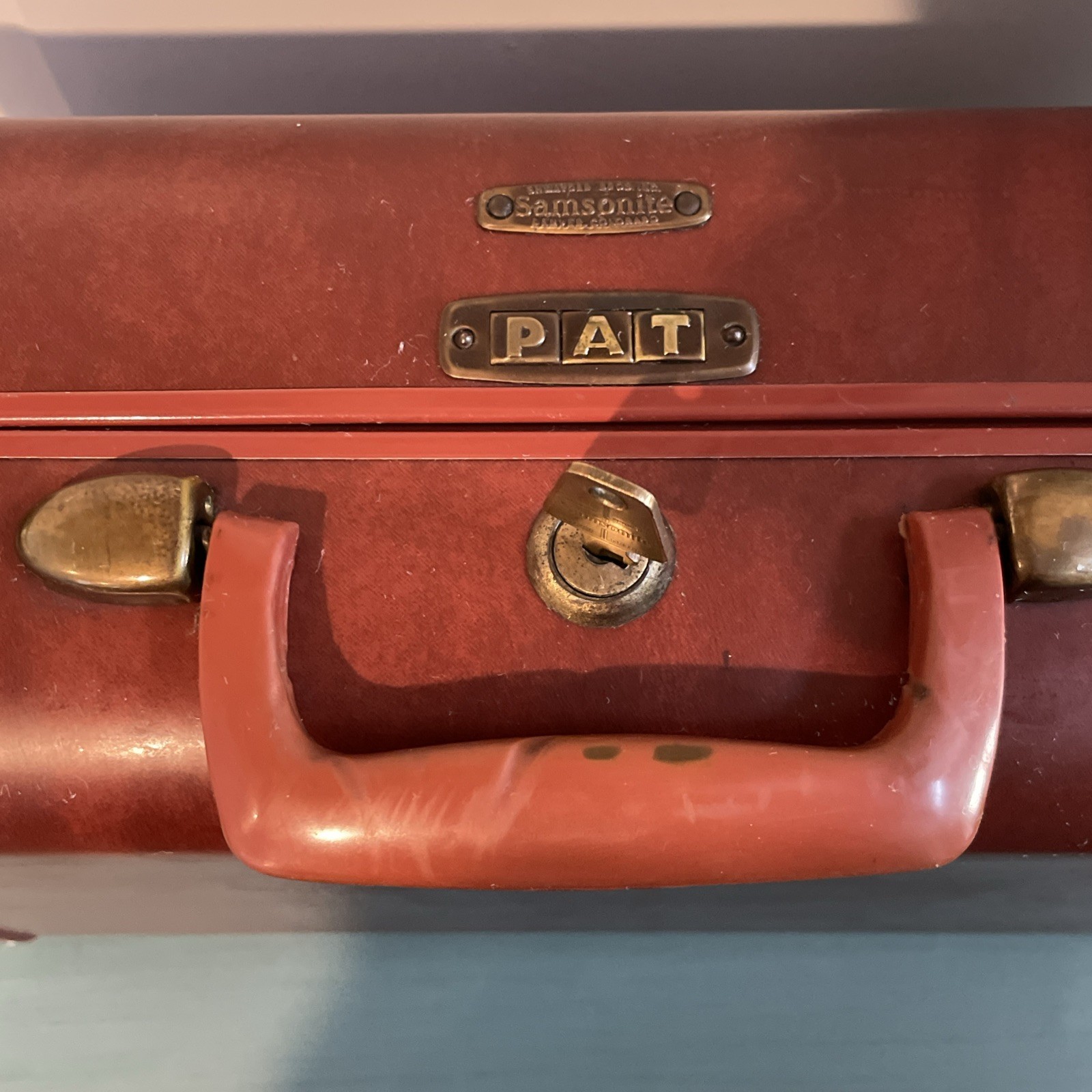 Vintage Samsonite Train Makeup Case Brown Shwayder Bros 1950s Small Suitcase