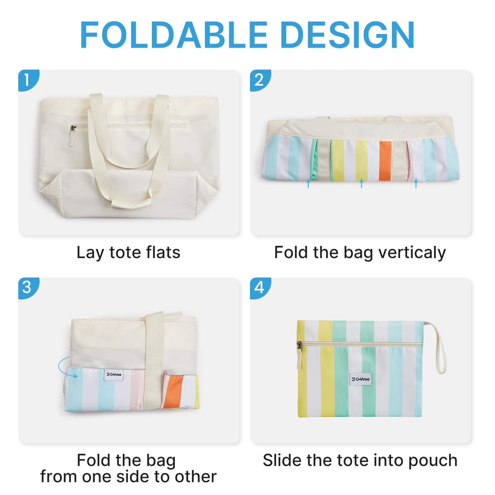 G4Free Beach Bagwaterproof Beach Tote Pool Bags For Womenlarge Capacity