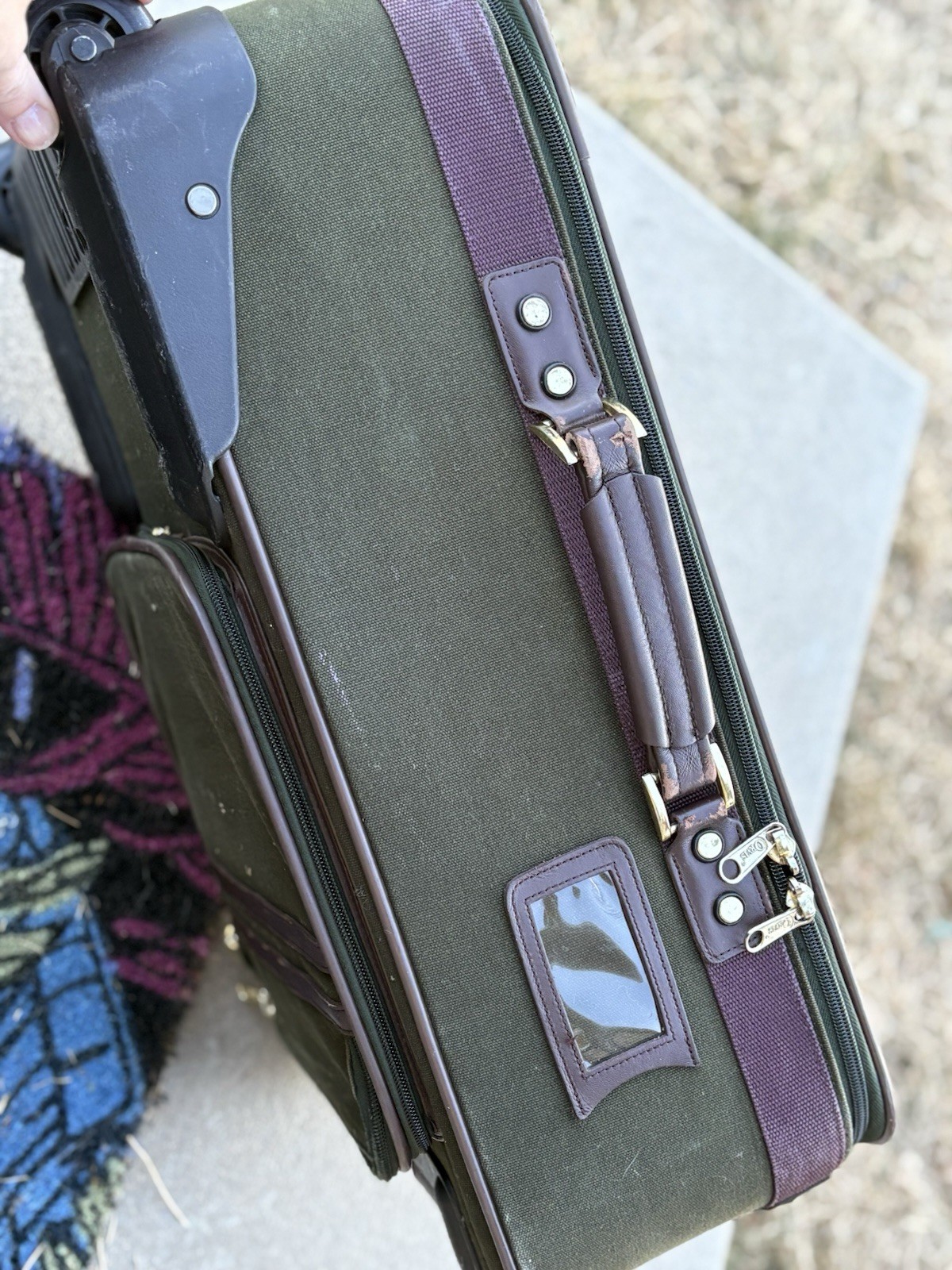 Vintage Orvis Battenkill Luggage Bag Rolling Suitcase Upright Carry On Green 22”