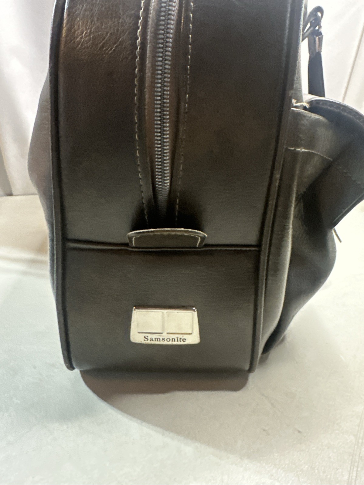 VTG 1960s Samsonite Silhouette Carry On All Leather Weekender Missing Zipper Tag
