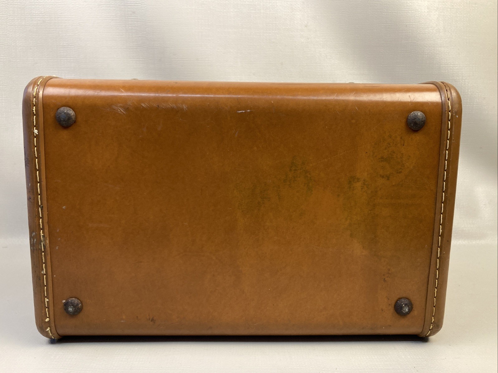 Vintage Samsonite Schwayder #4612 Brown Faux Leather Makeup Train Hard Case GUC