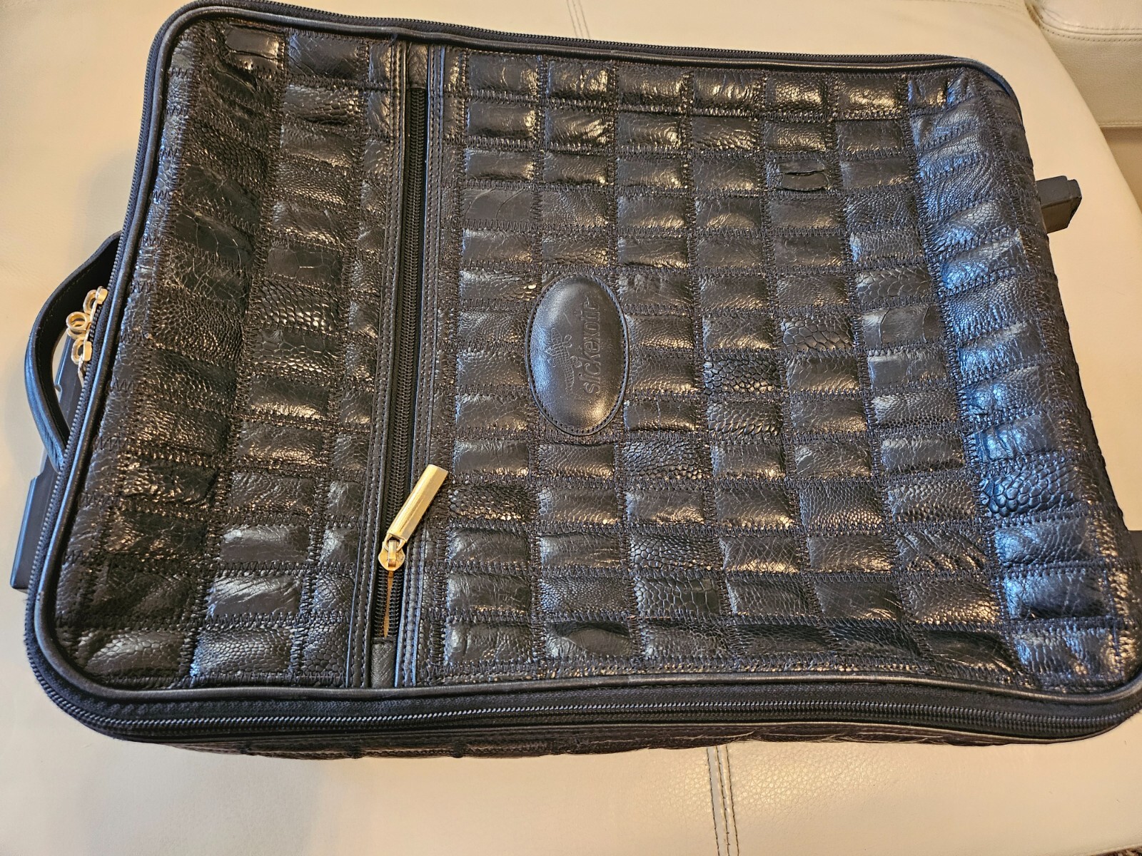 Slick Exotica Patchwork Exotic Skin Unisex – Men’s Carry-on Bag Case Black