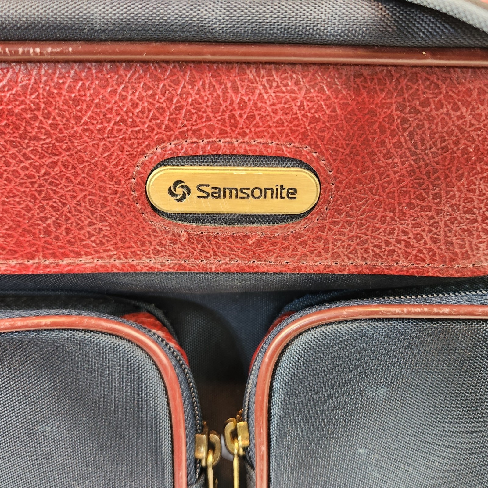 VTG Luggage 80s Samsonite Easy Pak 2‑Pc Carry‑On Blue Burgundy SoftSide Key Lock