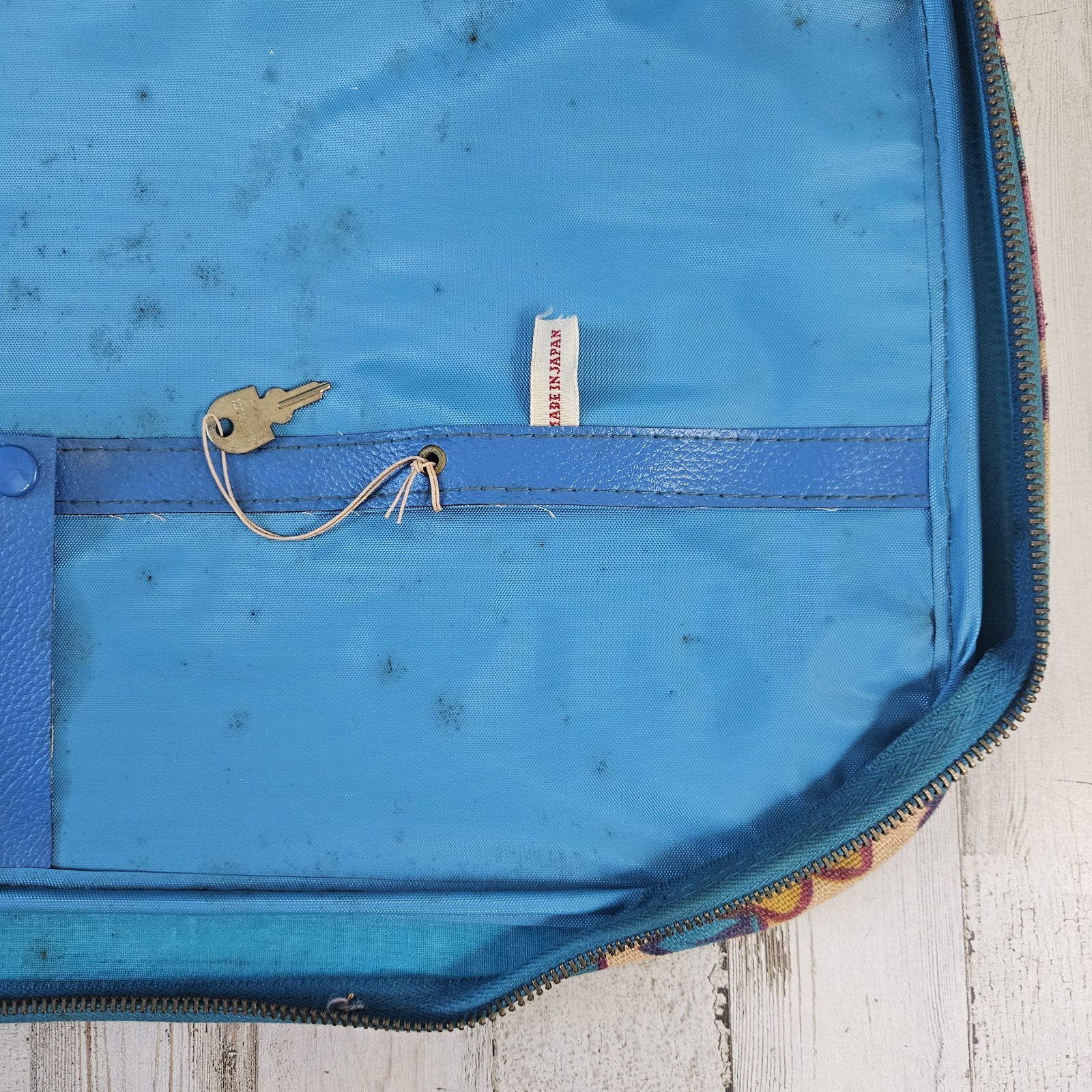 Vintage 70s Floral Bantam Soft Suitcase Blue Purple Yellow Hippie Boho Carry-on