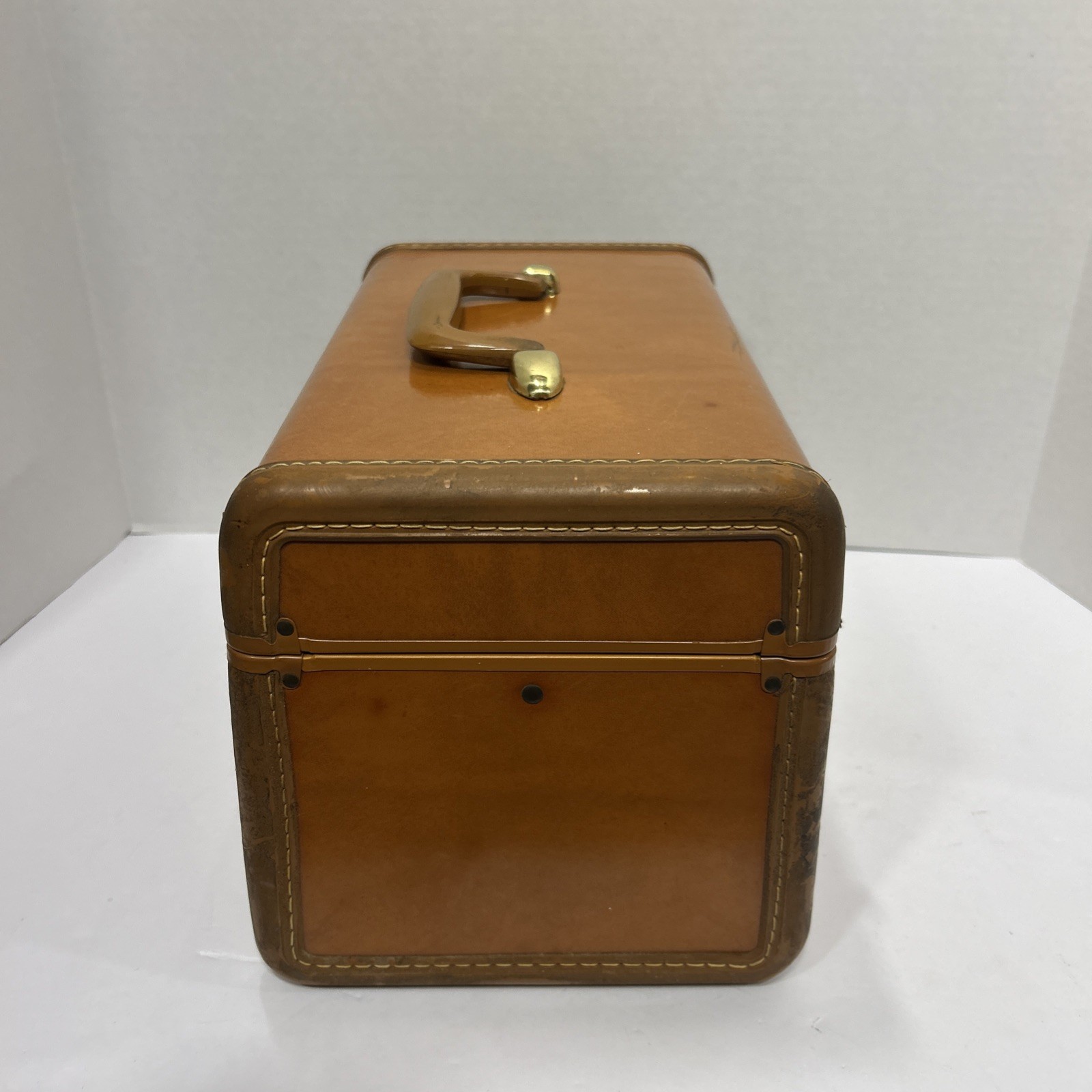 VTG Samsonite Shwayder Bros Luggage Train Case Brown Style 4612 Hard Case NO KEY