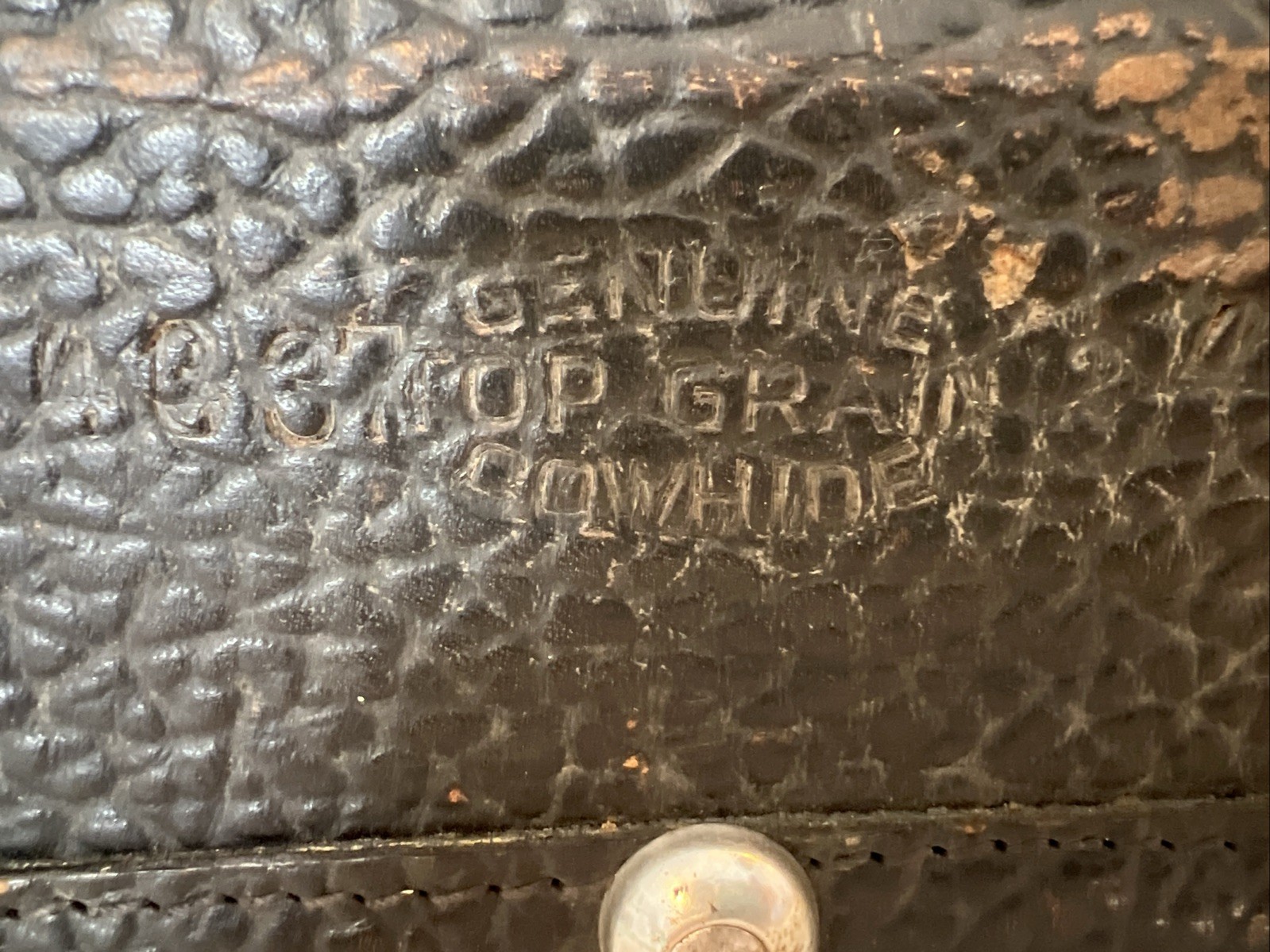 Vintage Leather Antique Suitcase Travel Luggage Milock Milwaukee Stamping w Key