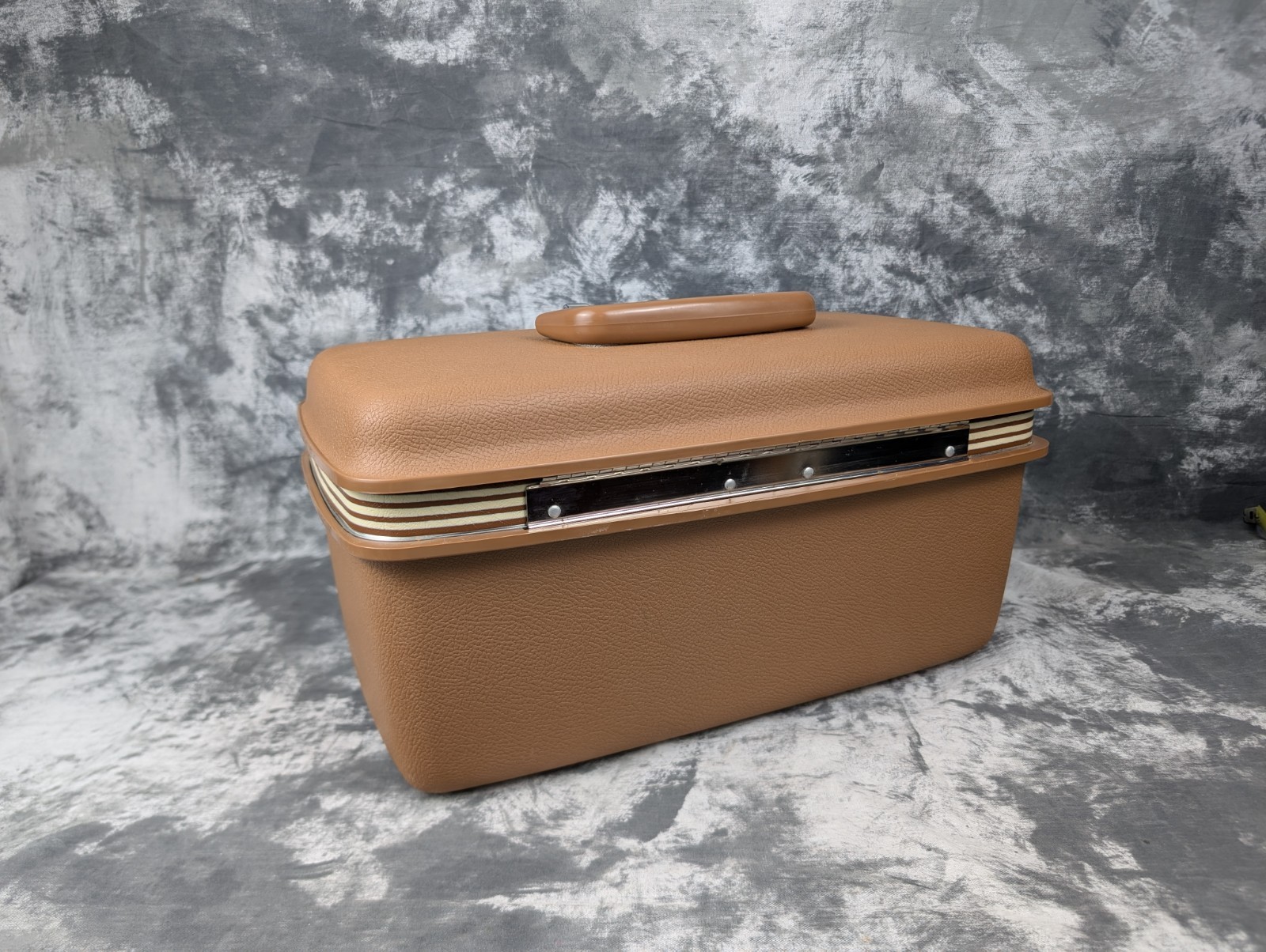 Samsonite Concord Terra Cotta Train Case Beauty Mirror 1982 Original Box No Key
