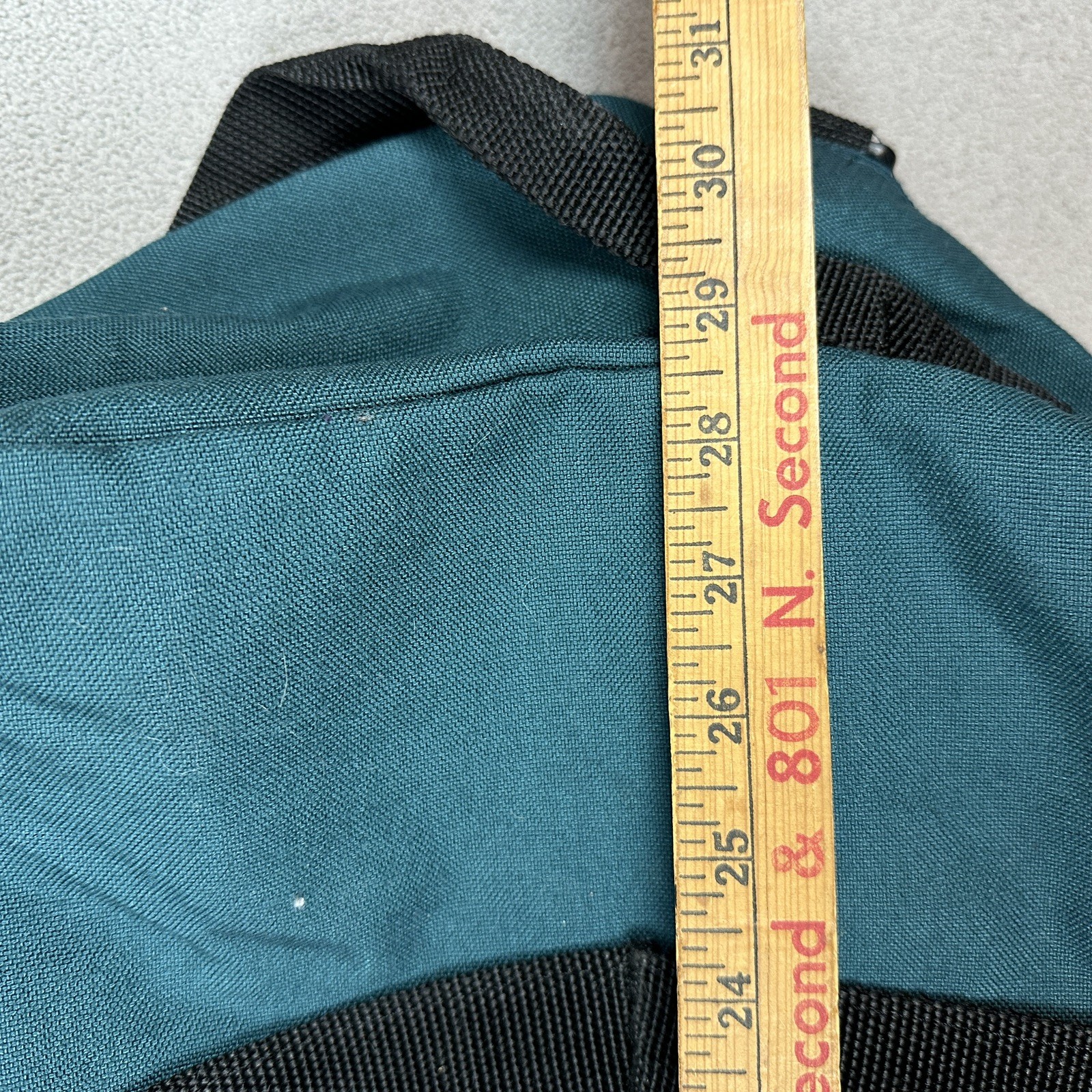 Vintage Eddie Bauer Duffel Bag Hunter Green 90s Shoulder 29″ L x 12″ H x 12″ W
