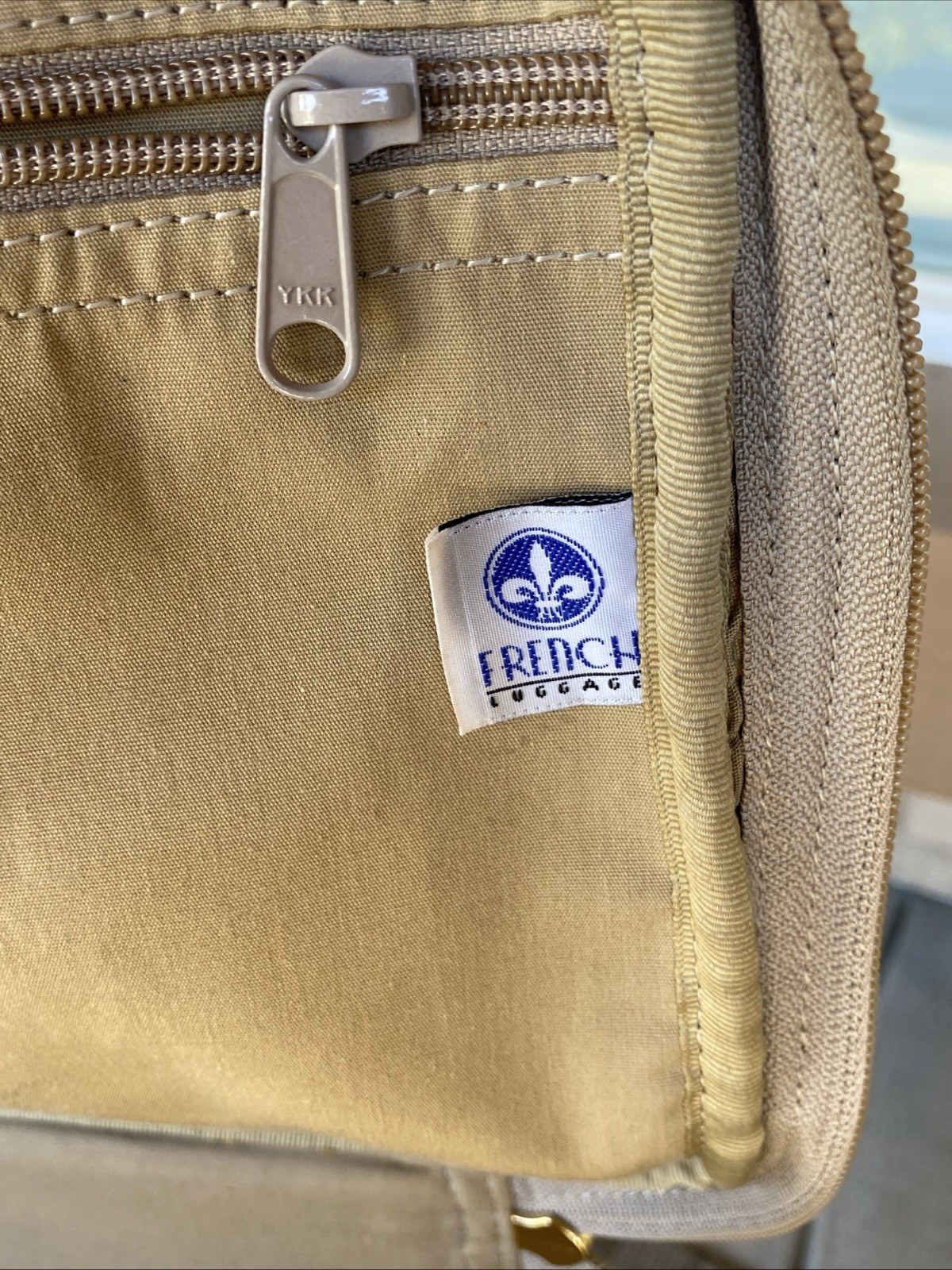 Vintage French Luggage Company Paradise Suede Tapestry Carry On Bag Made in USA