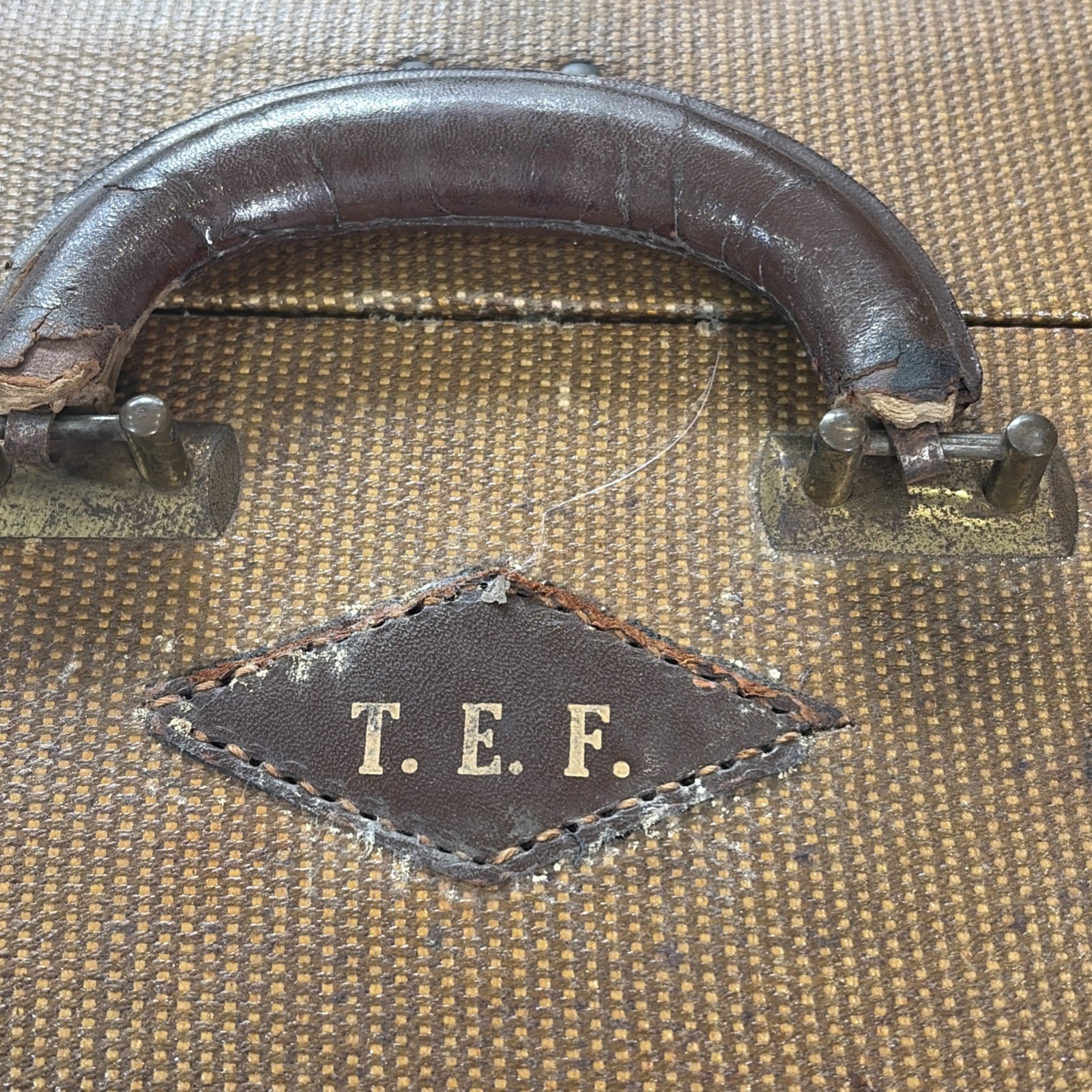 Leather Roebling Luggage Co. Suitcase Travel Display Prop Locks w/ Hangers RARE