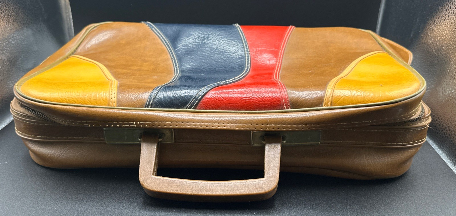 VTG Graphic Mod 1970’s Leatherette Briefcase/Suitcase Japan AS IS KUC