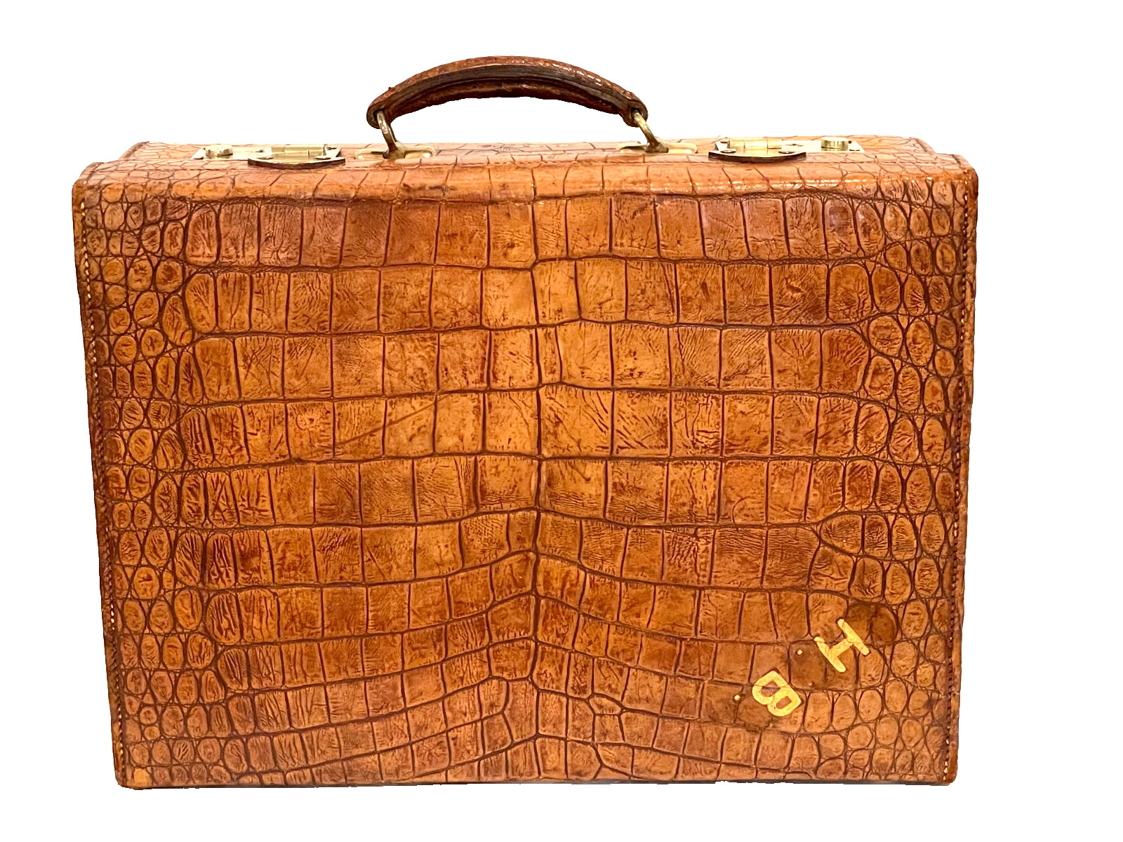 Rare Antique/Vintage Crocodile travel luggage by John Pound & Co, London