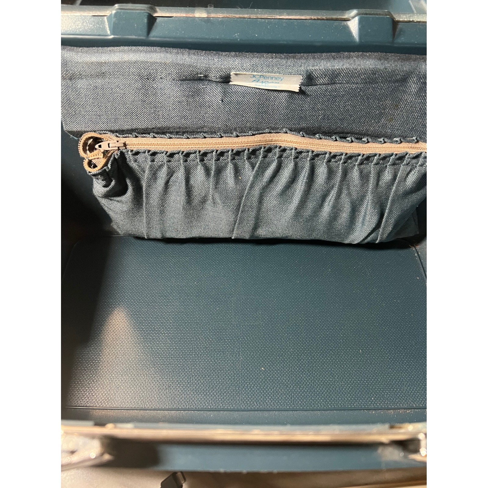 VTG Aspen by Samsonite JCPenney Train Case Teal Blue Hardshell Vanity Bag Key