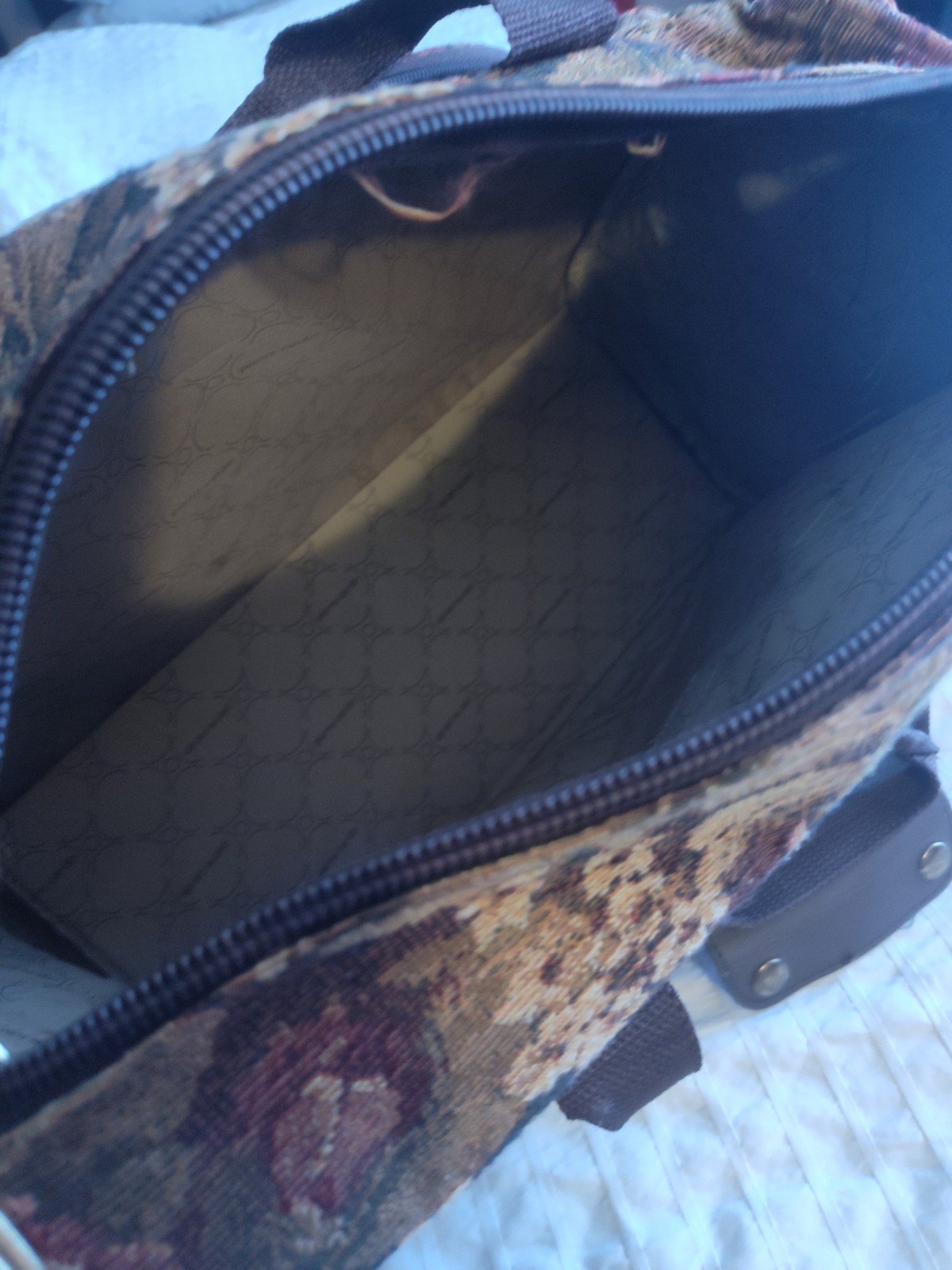 Pierre Cardin Vintage Floral Tapestry Duffle Bag, Canvas, Shoulder Strap, 1990s