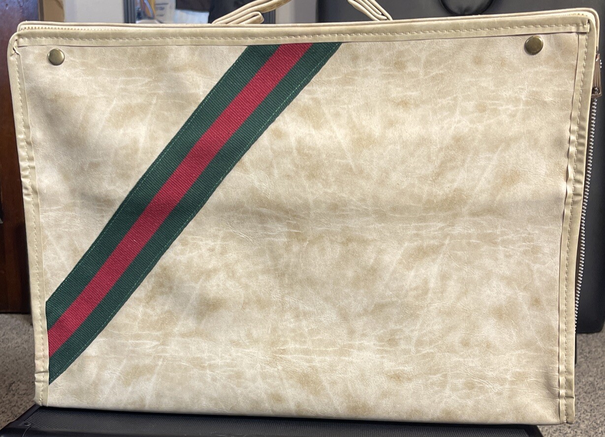 Vintage Gucci Style Peerless Soft Side Foldable Suitcase